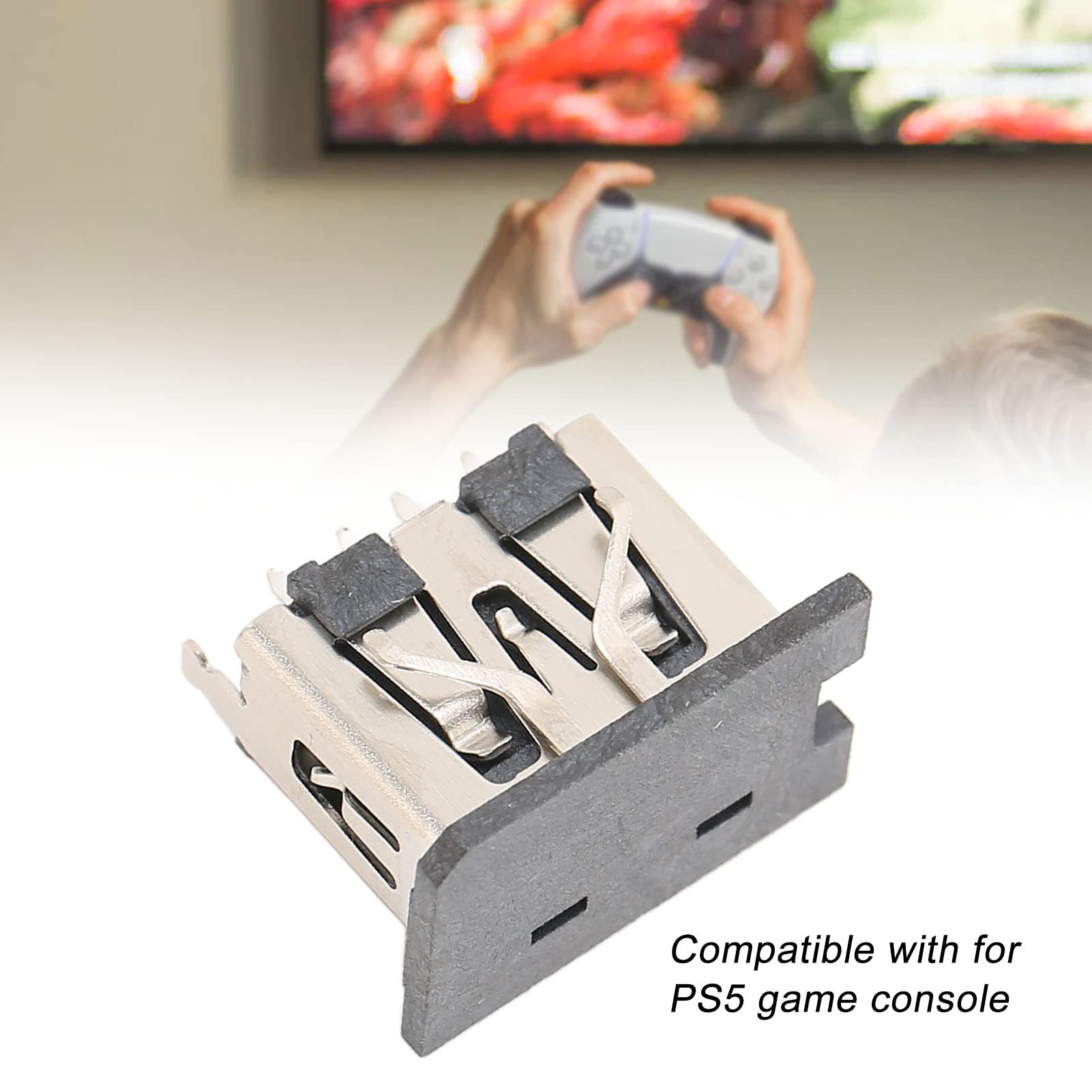 PS5 Front USB 2.0 Port Replacement - Genuine Repair Part for PlayStation 5 Console - Fix Broken USB Port for Gaming Accessories & Charging