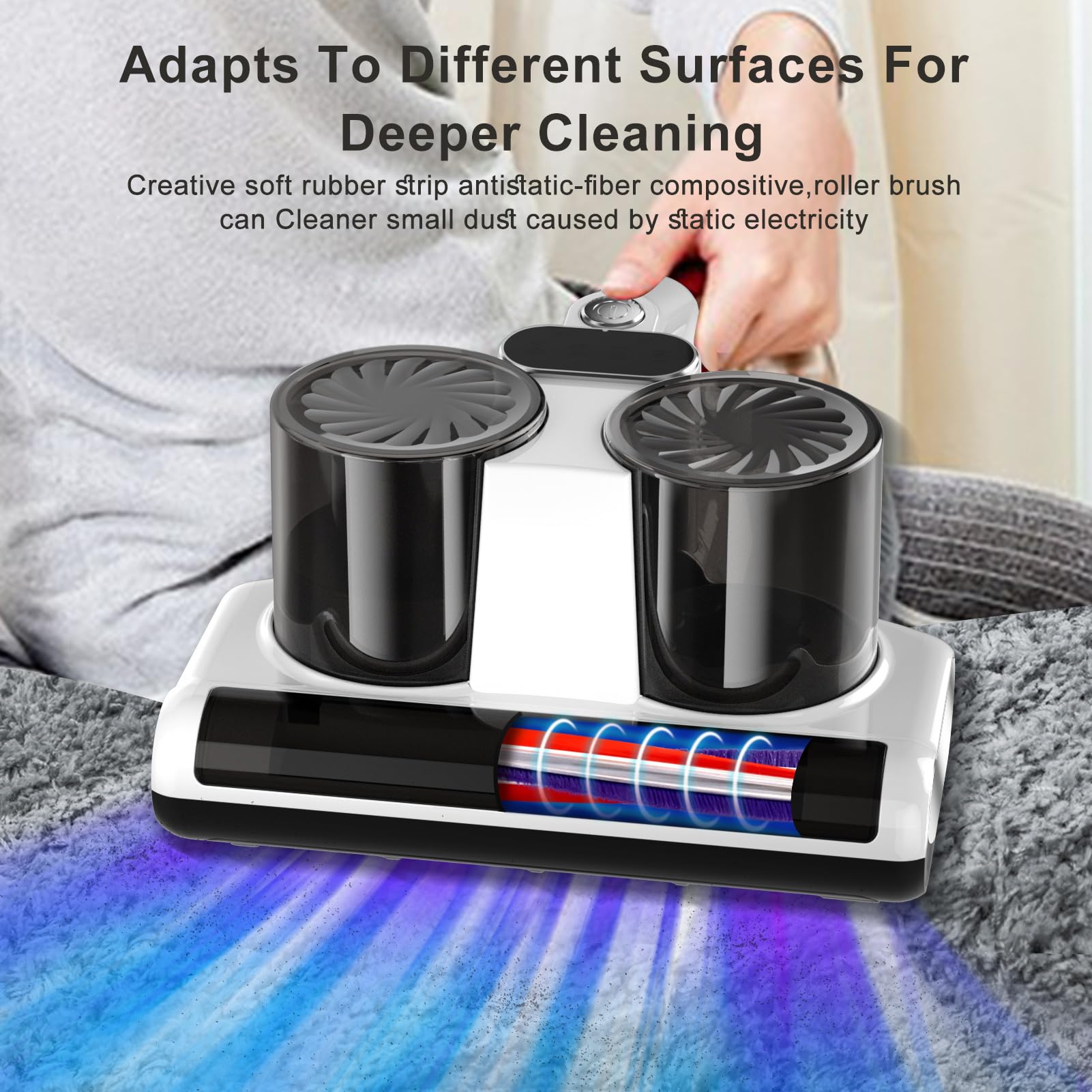 Upgraded 500W Bed Vacuum Cleaner with UV & Heating for Mattress Cleaning