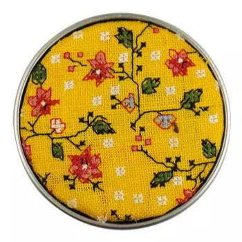 Round Cross Stitch Kit with Yellow Indienne Design - Complete Embroidery Starter Set for Beginners, DIY Home Decor & Gift Ideas | Perfect for Wall Art, Pillow Covers & Craft Projects