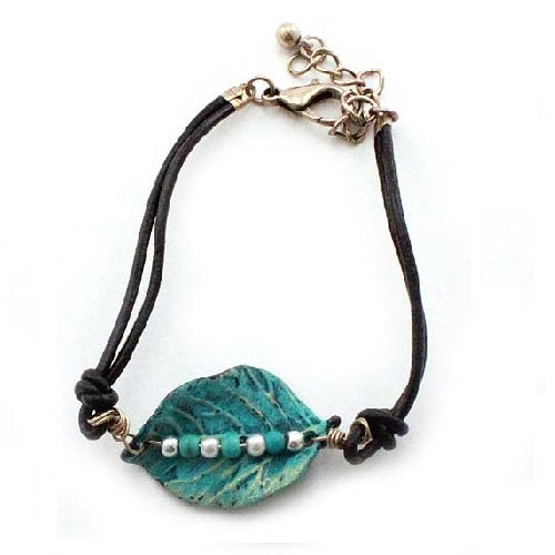 Leaf Link Bracelet with Patina Finish - Elegant Handmade Jewelry for Women | Perfect for Casual Wear, Parties & Gifts