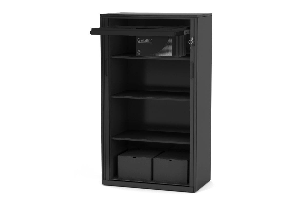 Tambour Sliding Door Storage Cabinet - Metal Closet Organizer [1325H x 900W] - Perfect for Bedroom, Office, or Garage Storage Solutions
