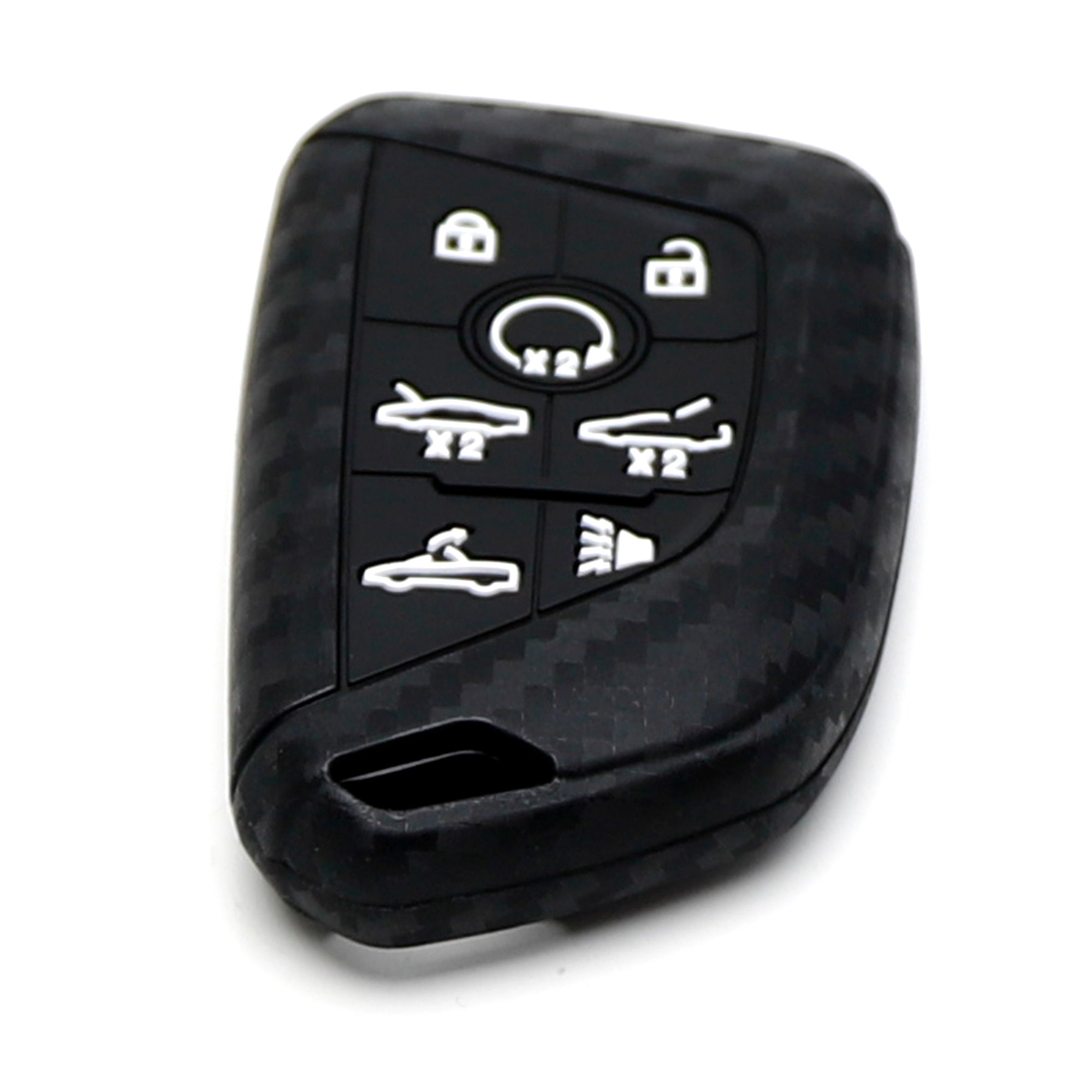 Carbon Fiber Pattern Silicone Key Fob Cover for 2020-2023 Chevy C8 Corvette Stingray - Durable Anti-Slip Protection - Perfect for Daily Use, Car Enthusiasts & Gift Giving