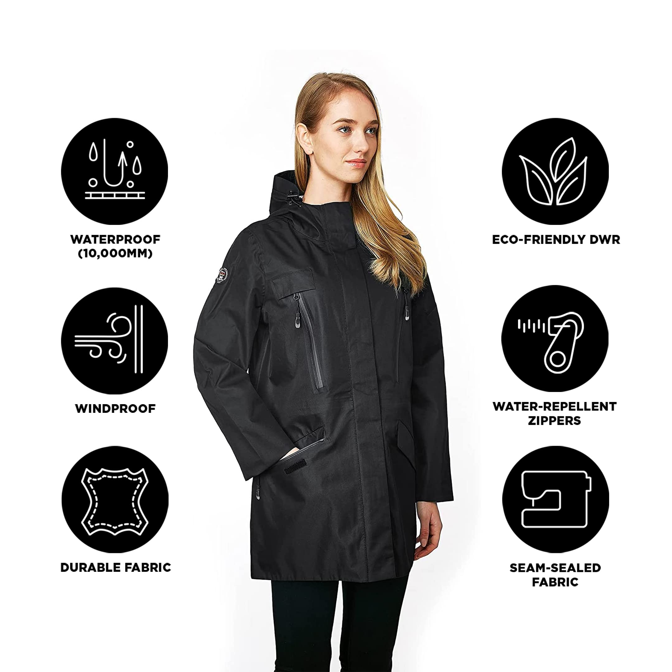 Triple F.A.T. Goose Women's Chelsea Waterproof Raincoat - Stylish Winter & Spring Rain Jacket for Women - Perfect for Commuting, Travel & Outdoor Activities