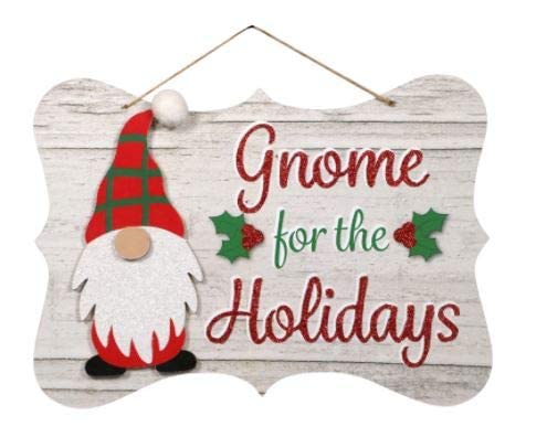 Christmas Gnome Elf Decor - Printed Holiday House Wall Sign for Navidad, 8x11.75 Inch - Perfect for Indoor Christmas Decorations, Living Room, Bedroom & Seasonal Party Decor