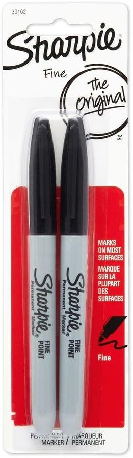 Sharpie Permanent Markers, Fine Point, Black - 12 Pack - Ideal for Office, School, Art Projects & DIY Crafts
