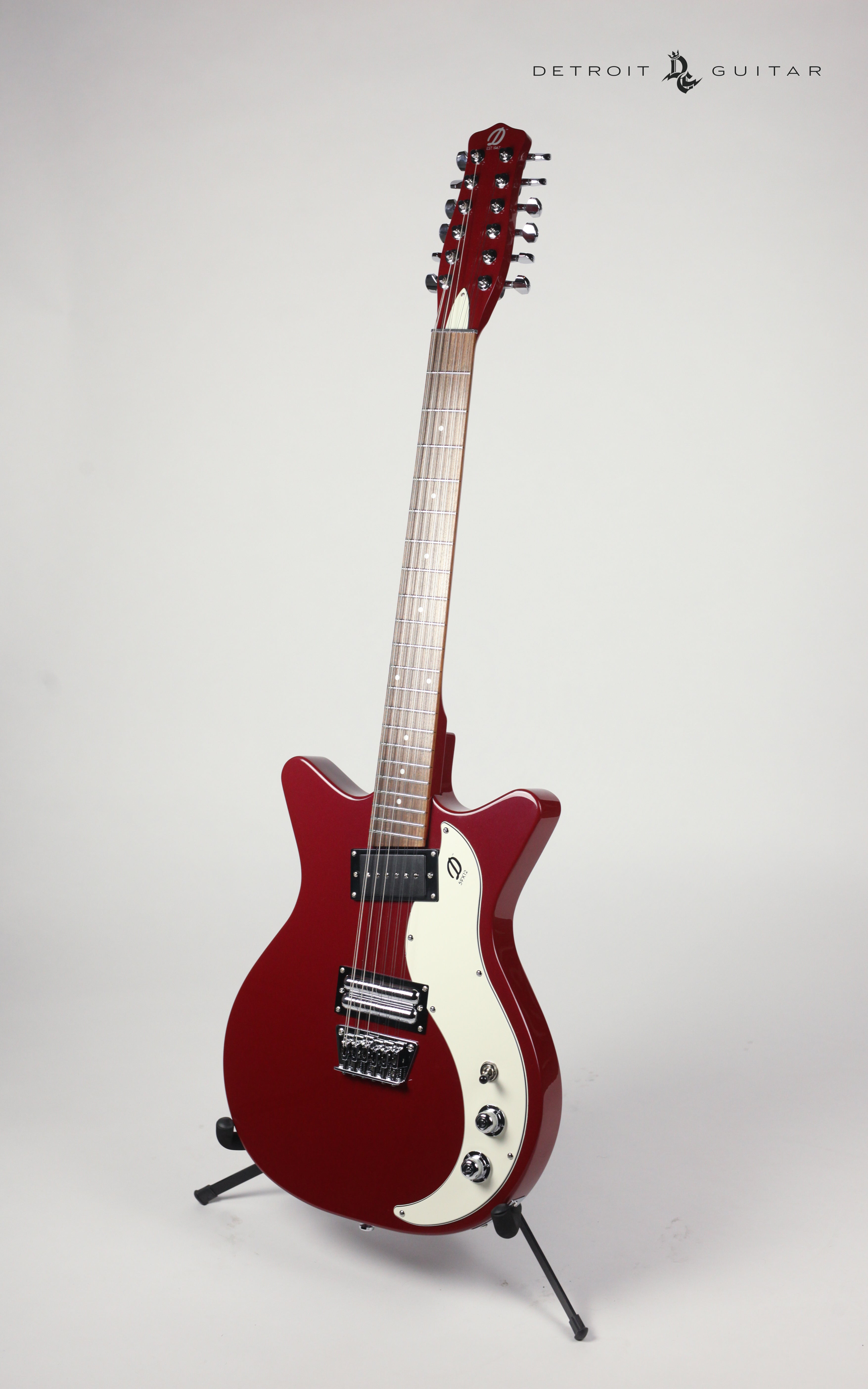 Danelectro 59X 12-String Electric Guitar in Blood Red Finish - Perfect for Rock, Blues & Vintage Music Performances