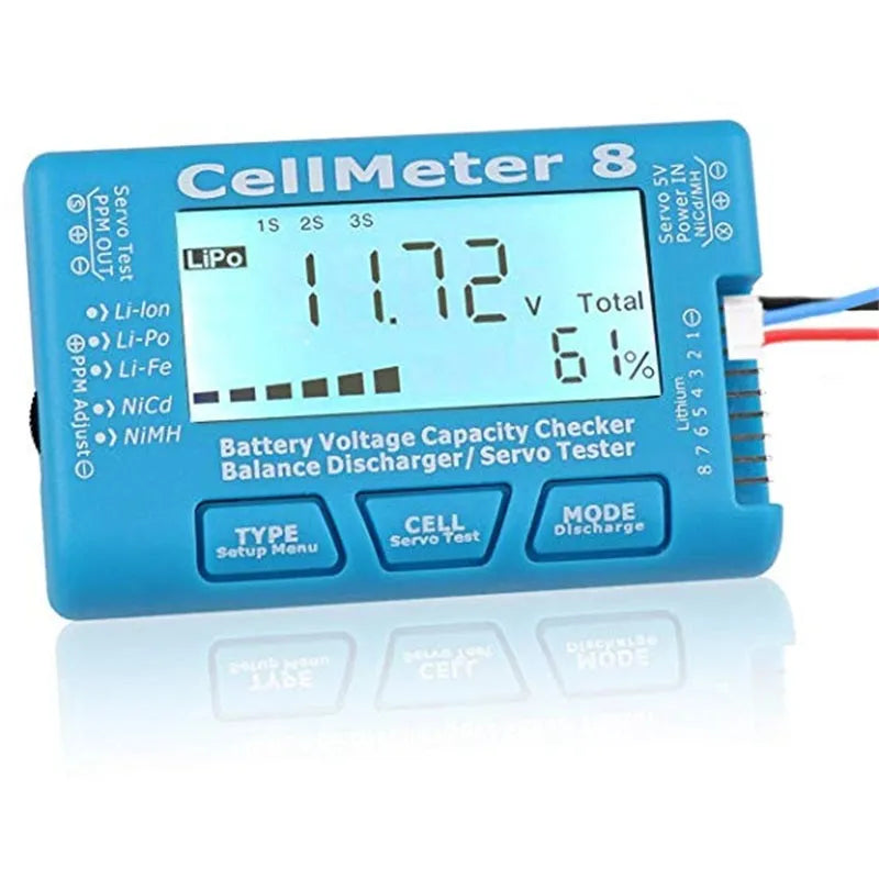 Digital RC Battery Capacity Tester - Voltage Checker & Balance Discharge with Servo Tester for LiPo NiMH Batteries | Perfect for RC Cars, Drones, and Hobby Electronics