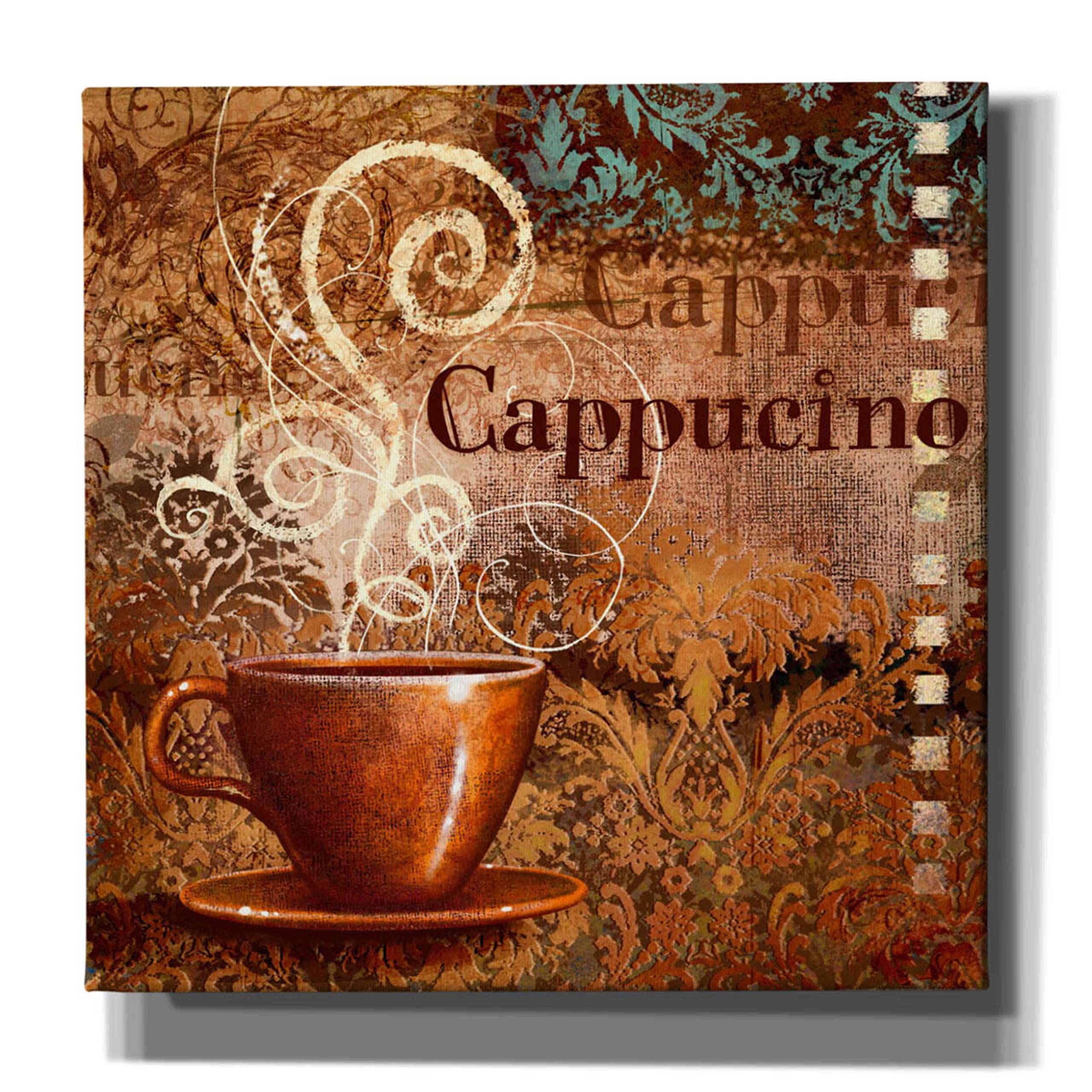 Viv Eisner 'Coffee 2 Cappuccino' Graffiti Canvas Wall Art - 26x26 Inches Modern Home Decor for Living Room, Bedroom & Office
