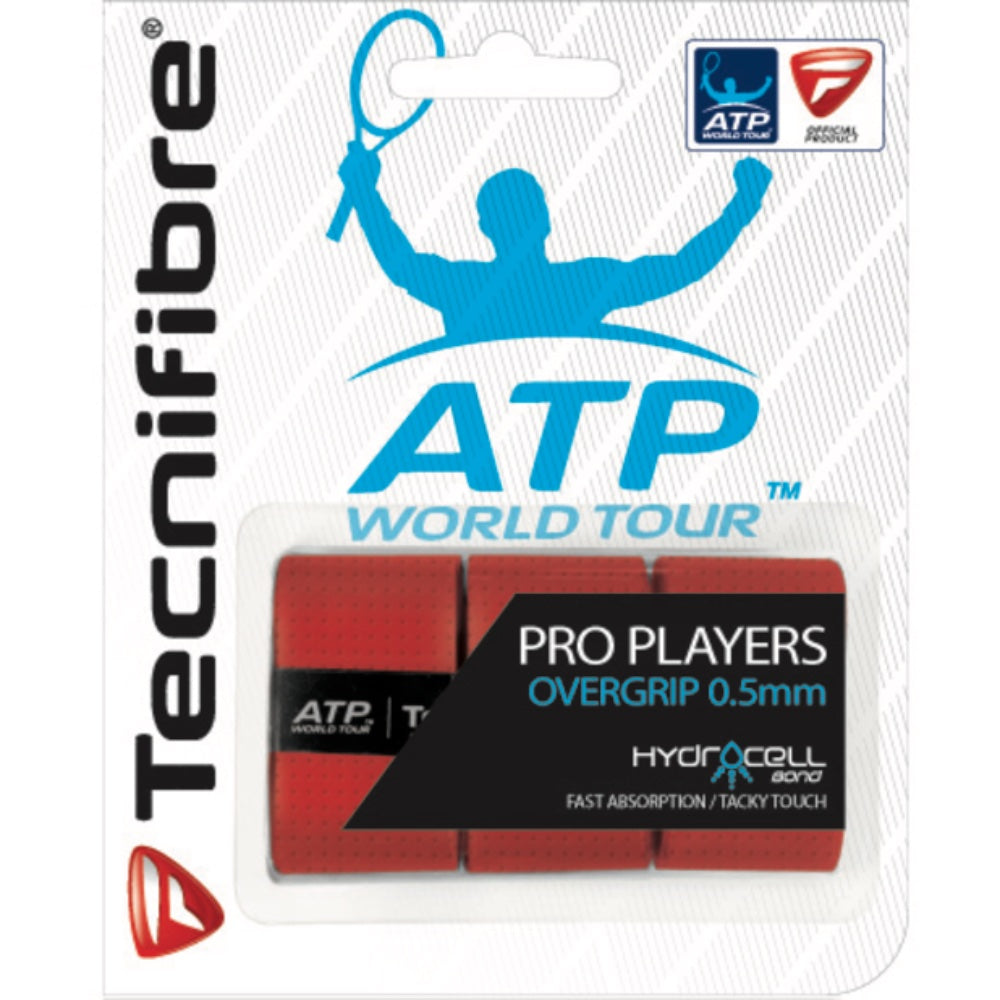 Tecnifibre Pro Players Tennis Overgrip - 3 Pack | Non-Slip Sweat Absorption | Perfect for Competitive Matches & Training Sessions