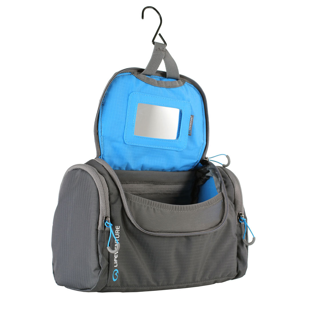 Lifeventure Travel Wash Holdall Grey - Waterproof & Durable Travel Bag for Camping, Hiking & Outdoor Adventures