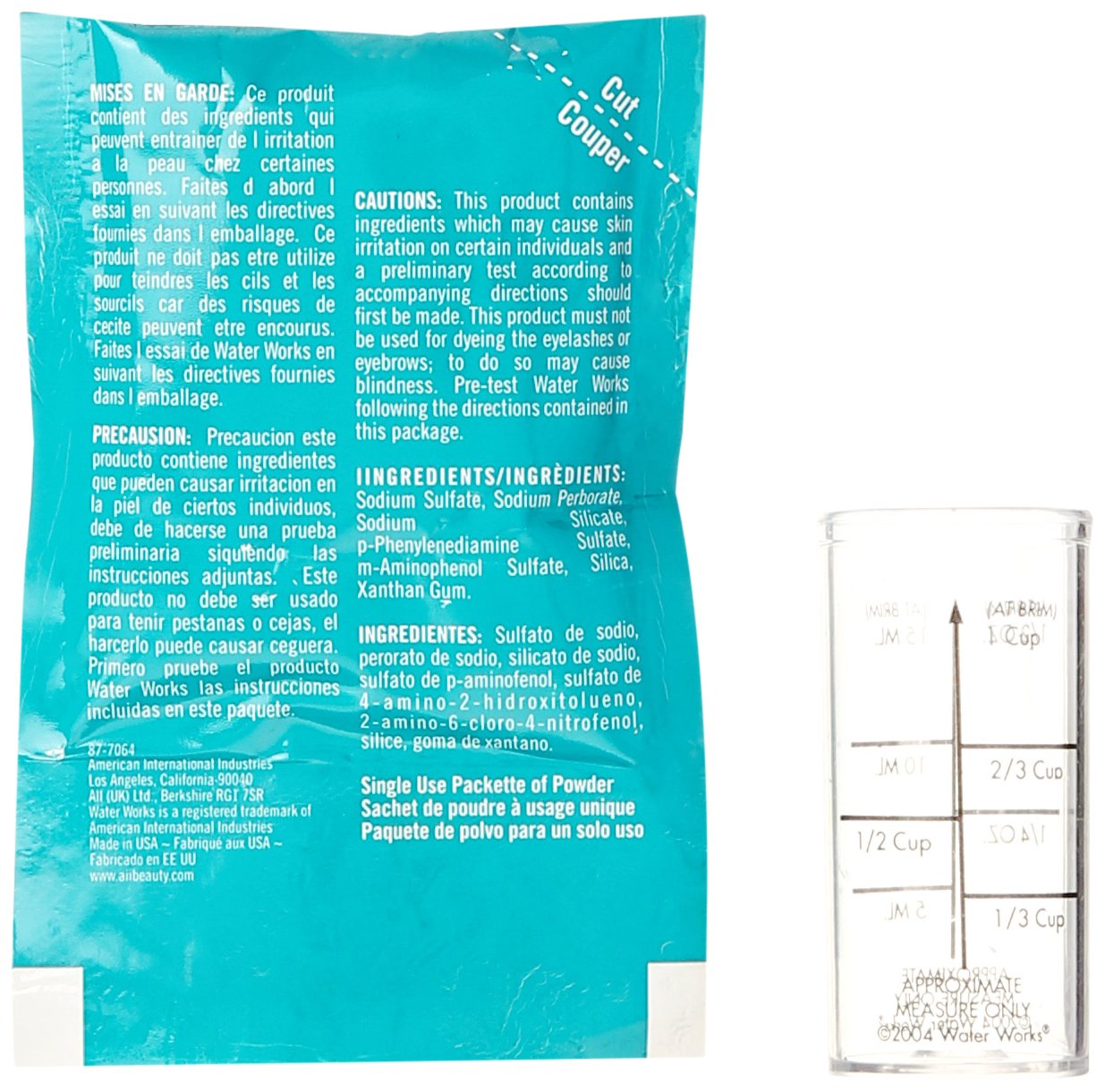 Waterworks Permanent Powder Hair Color #24 Natural Medium Brown - Long-Lasting, Easy Application for Home or Salon Use