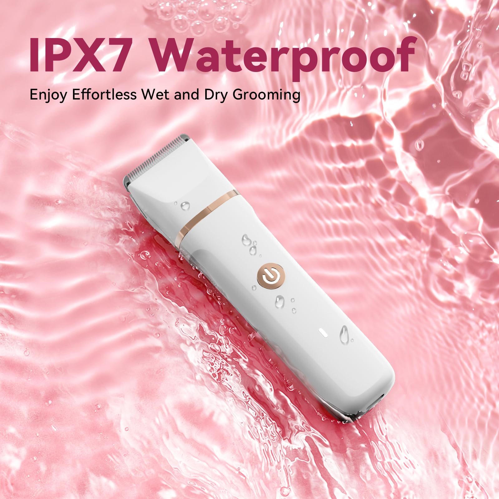 Electric Bikini Trimmer for Women - 4-in-1 Waterproof Pubic Hair & Facial Hair Remover with Replaceable Razors & Nose Hair Trimmer | Rechargeable Women's Grooming Kit for Smooth Skin at Home & Travel