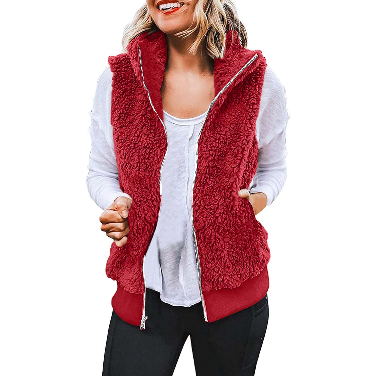 2024 Black Friday Deals: Women's Sherpa Lined Fleece Denim Jacket - Warm Puffy Vest Coat for Fall & Winter Fashion | Outdoor Activities, Casual Wear, Layering