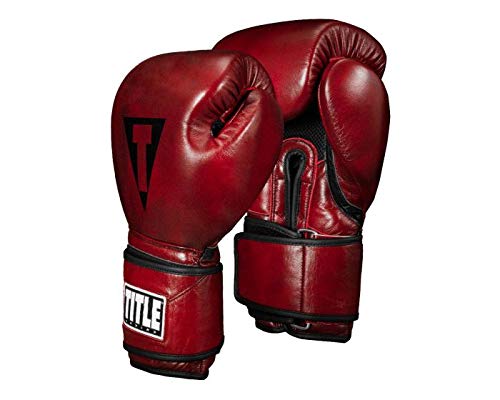TITLE Boxing Blood Red Leather Bag Gloves - Premium Boxing & Kickboxing Gloves for Men & Women | Heavy Bag Training, Punching Bag Workouts, MMA & Fitness Equipment | Ideal for Gym, Home Workout & Martial Arts Training