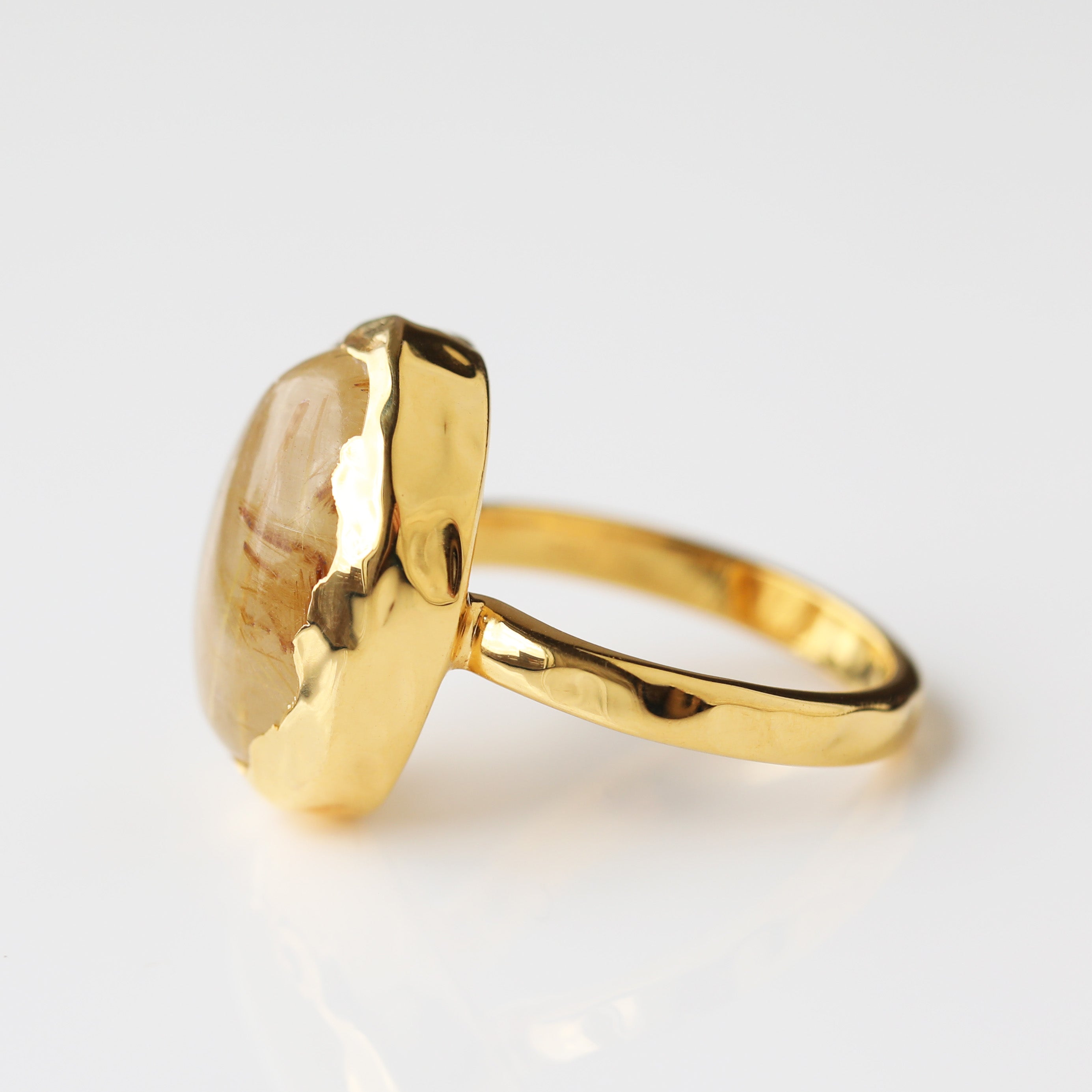 Caramel Quartz Molten Statement Ring for Women - Elegant Handmade Jewelry for Parties, Weddings & Special Occasions