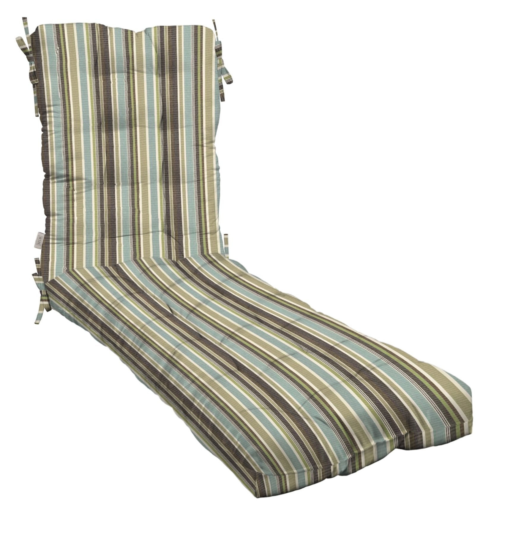Sunbrella Stripes Tufted Chaise Lounge Chair Cushion - Water-Resistant Outdoor Patio Furniture Cushion for Poolside, Deck, and Garden Relaxation