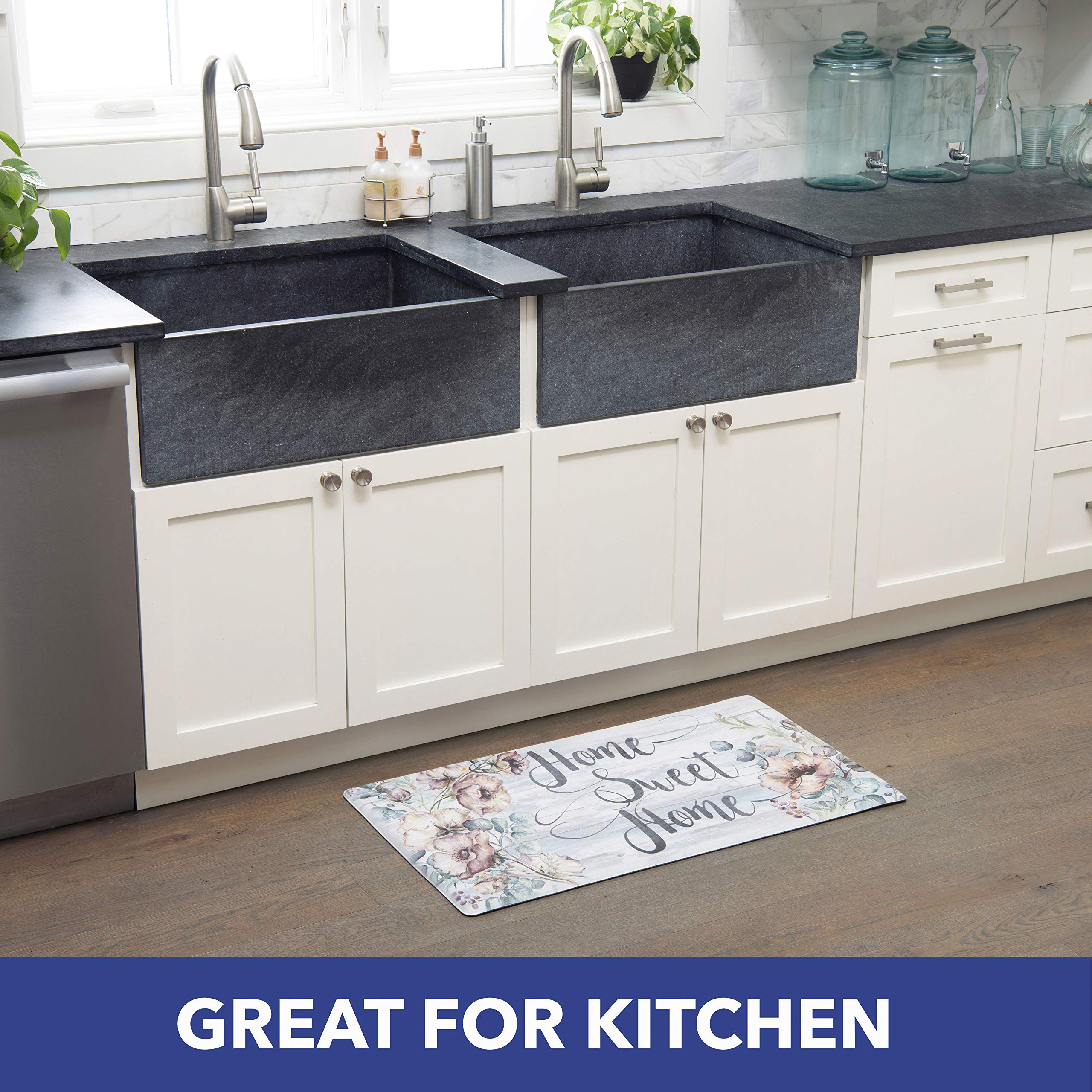 SoHome Anti Fatigue Kitchen Mat - Floral, Stain Resistant, Easy Clean for Home Cooking