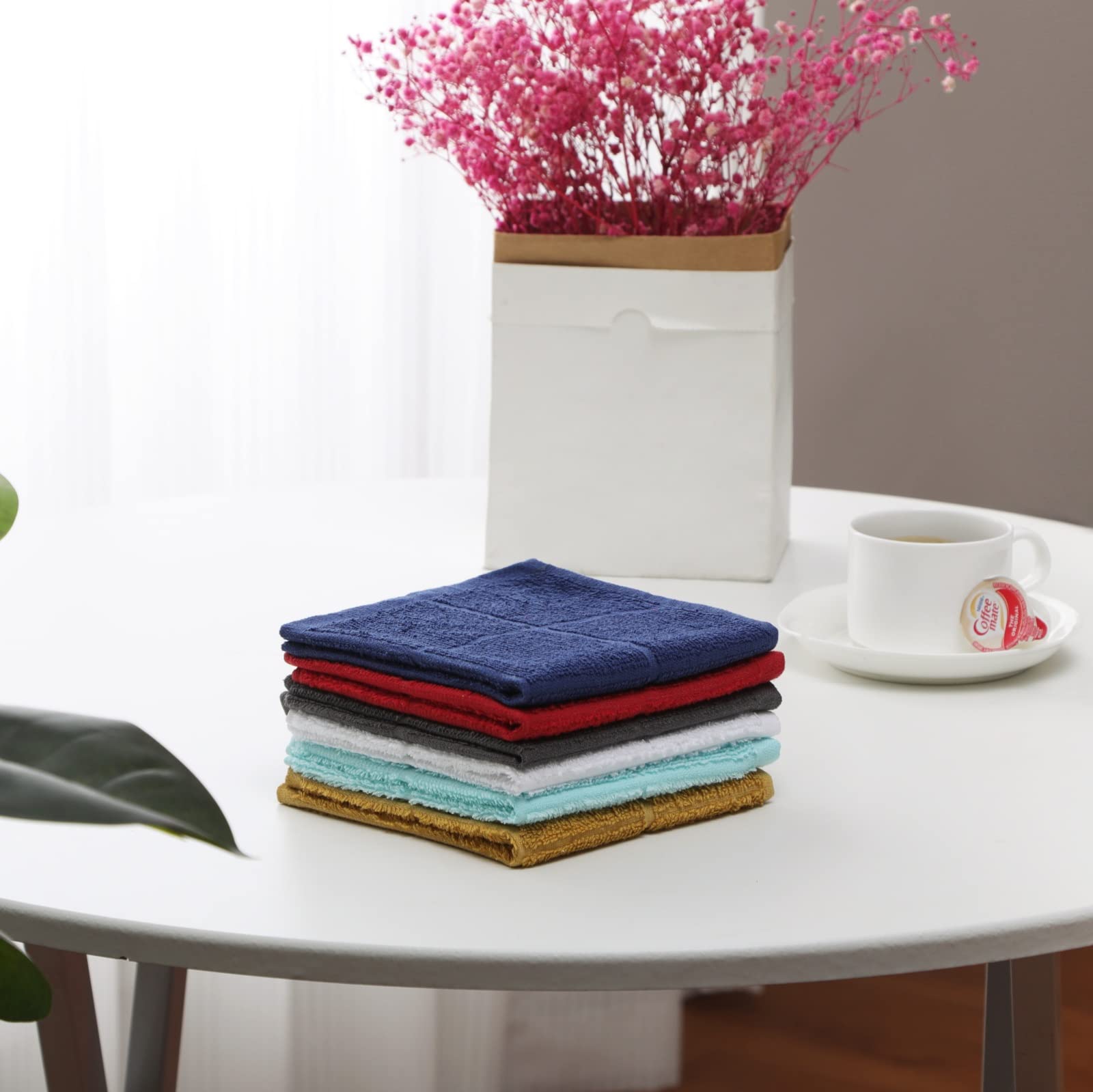 Glynniss 100% Cotton Dishcloths - Super Absorbent Kitchen Rags for Washing Dishes (Aqua Sky) - Perfect for Daily Cleaning