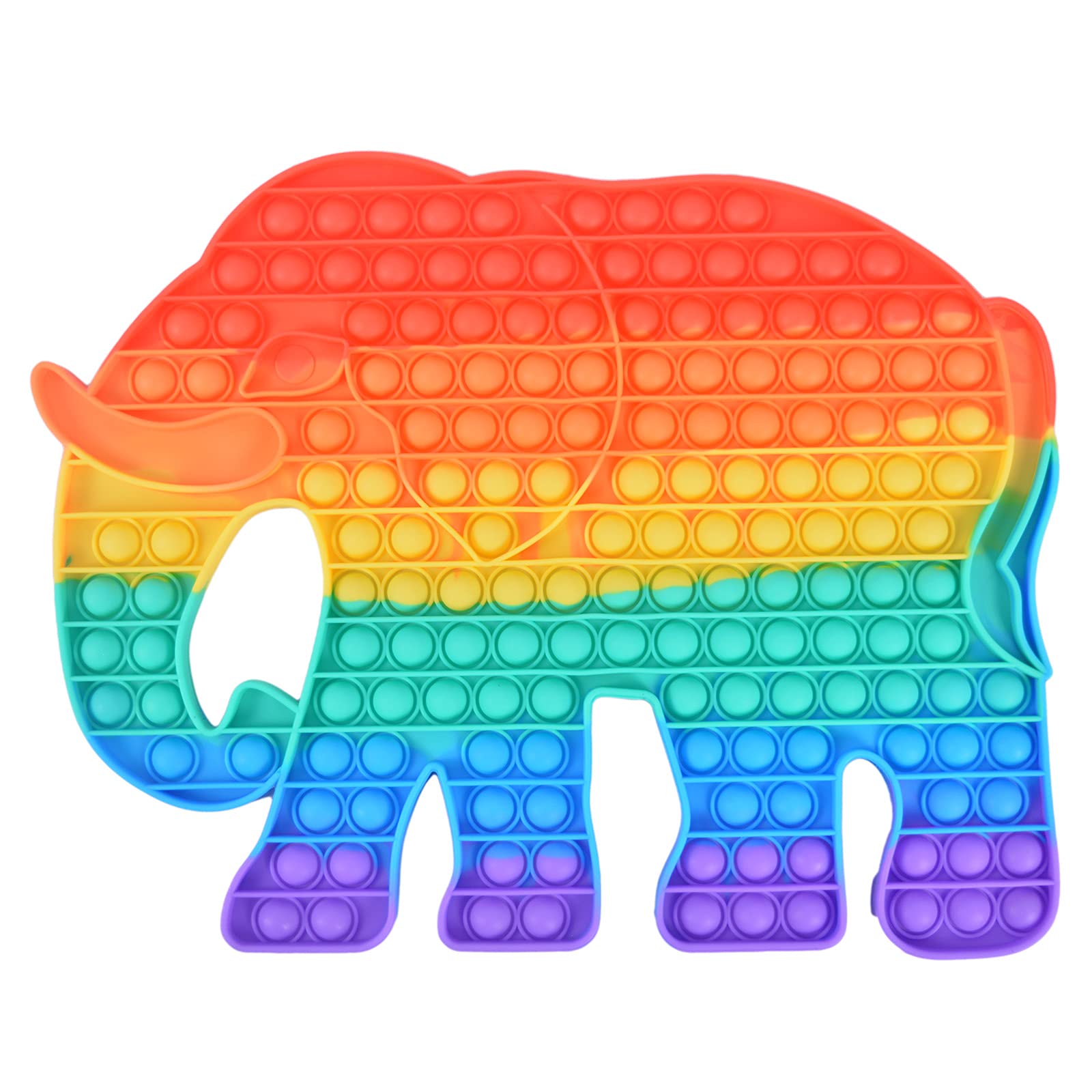 Vrogadso Giant Rainbow Elephant Bubble Fidget Toy - 14x11 Inches, 168 Bubbles, Sensory Stress Relief for Kids & Adults | Perfect for Anxiety Relief, Autism Therapy, and Parent-Child Bonding Activities