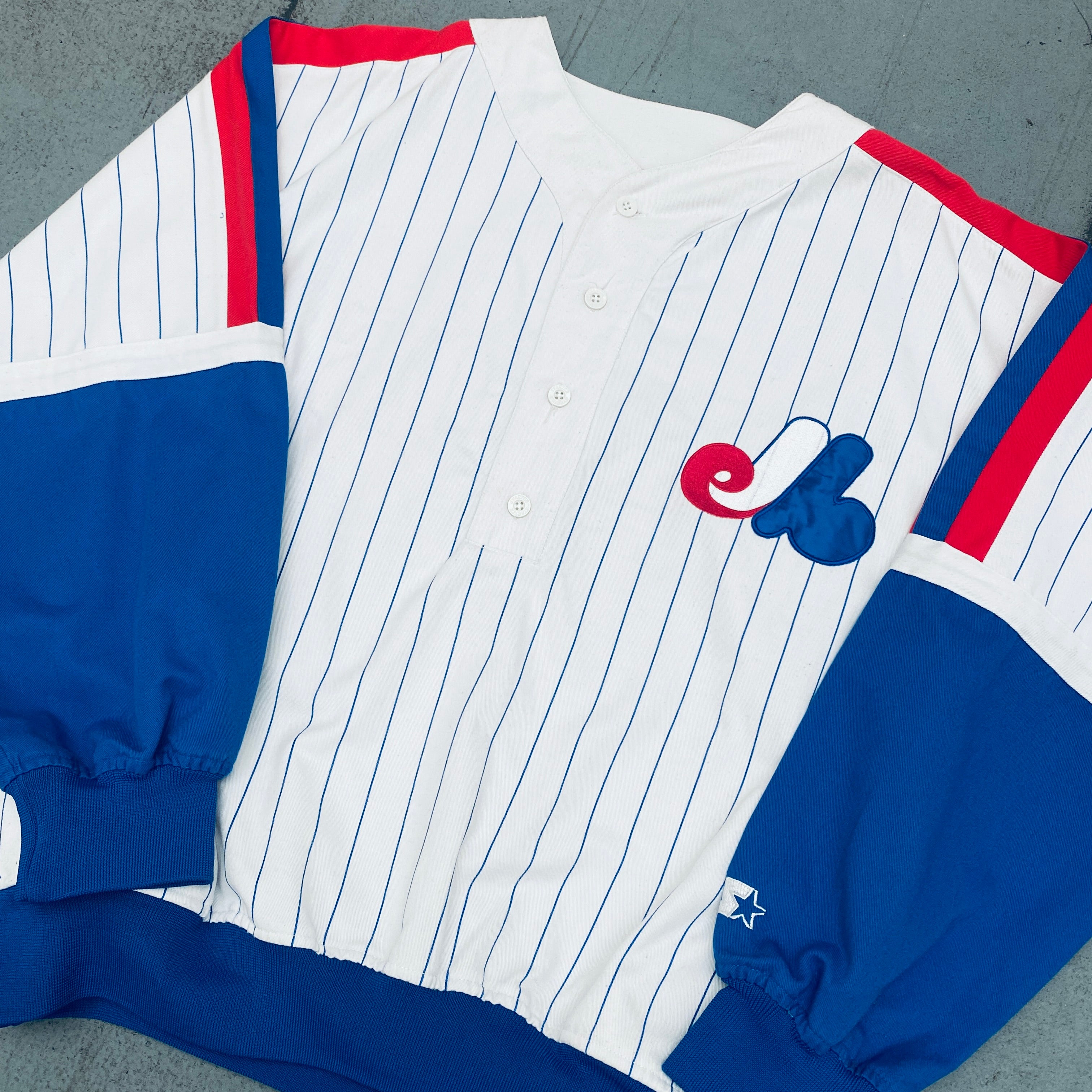 Vintage 1990s Montreal Expos Starter Jersey Sweatshirt - Men's Large (L) - Retro Baseball Fan Gear for Game Day & Casual Wear