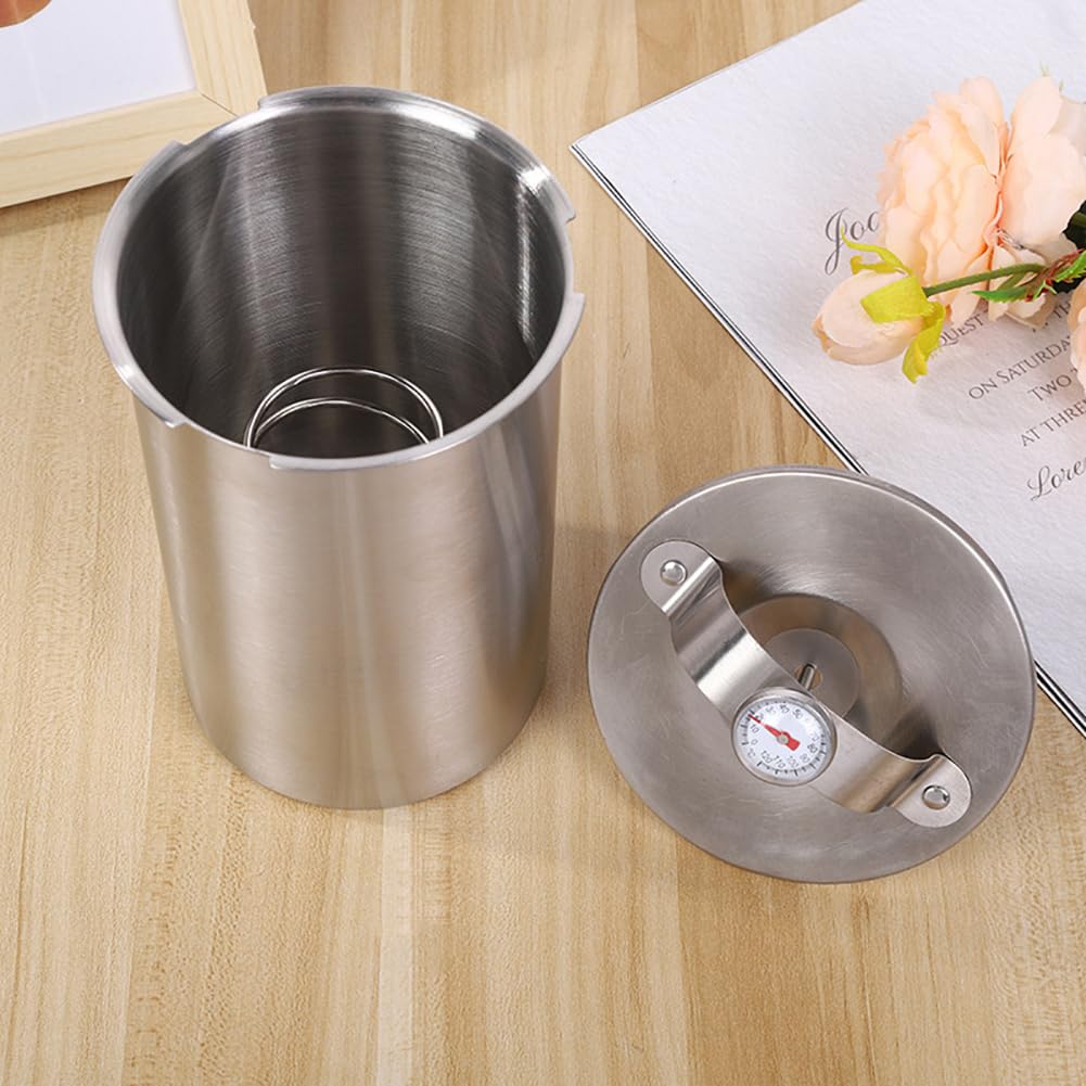 Stainless Steel Ham & Sandwich Meat Press Tool with Thermometer - Deli Meat Press Maker for Lunch, Cooking & BBQ - Heavy Duty Stainless Steel Meat Press Cooker with Flat Handle for Home & Commercial Use