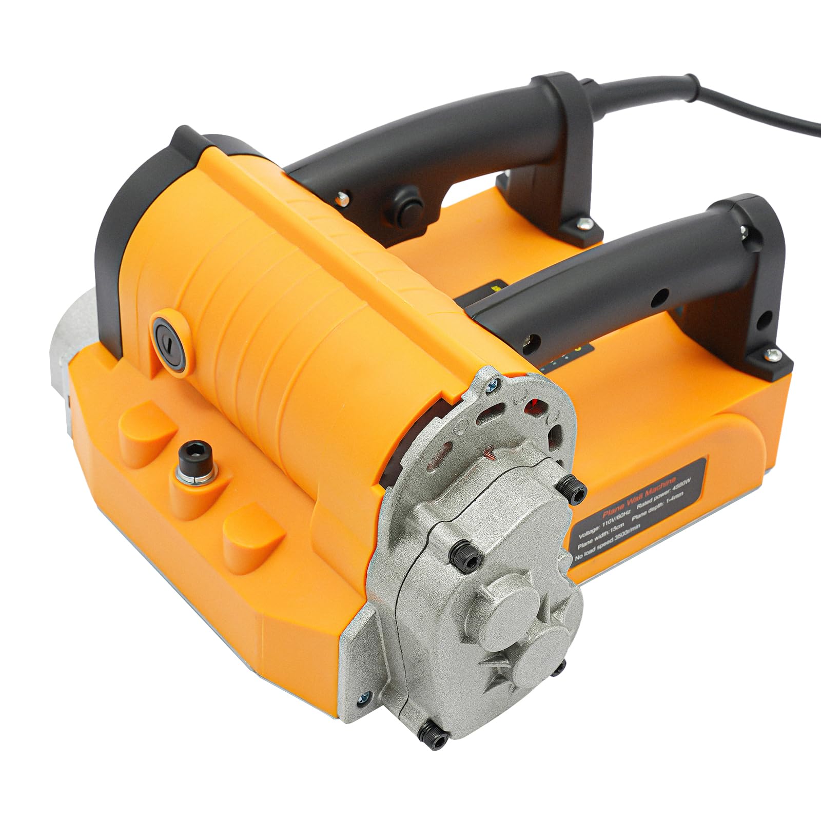 4580W Electric Wall Planer - Adjustable Depth Concrete & Putty Removal Tool for Wall Renovation - Heavy Duty Power Shovel for Cement Stripping & Surface Leveling (Orange) - Perfect for Home DIY Projects & Professional Construction Work