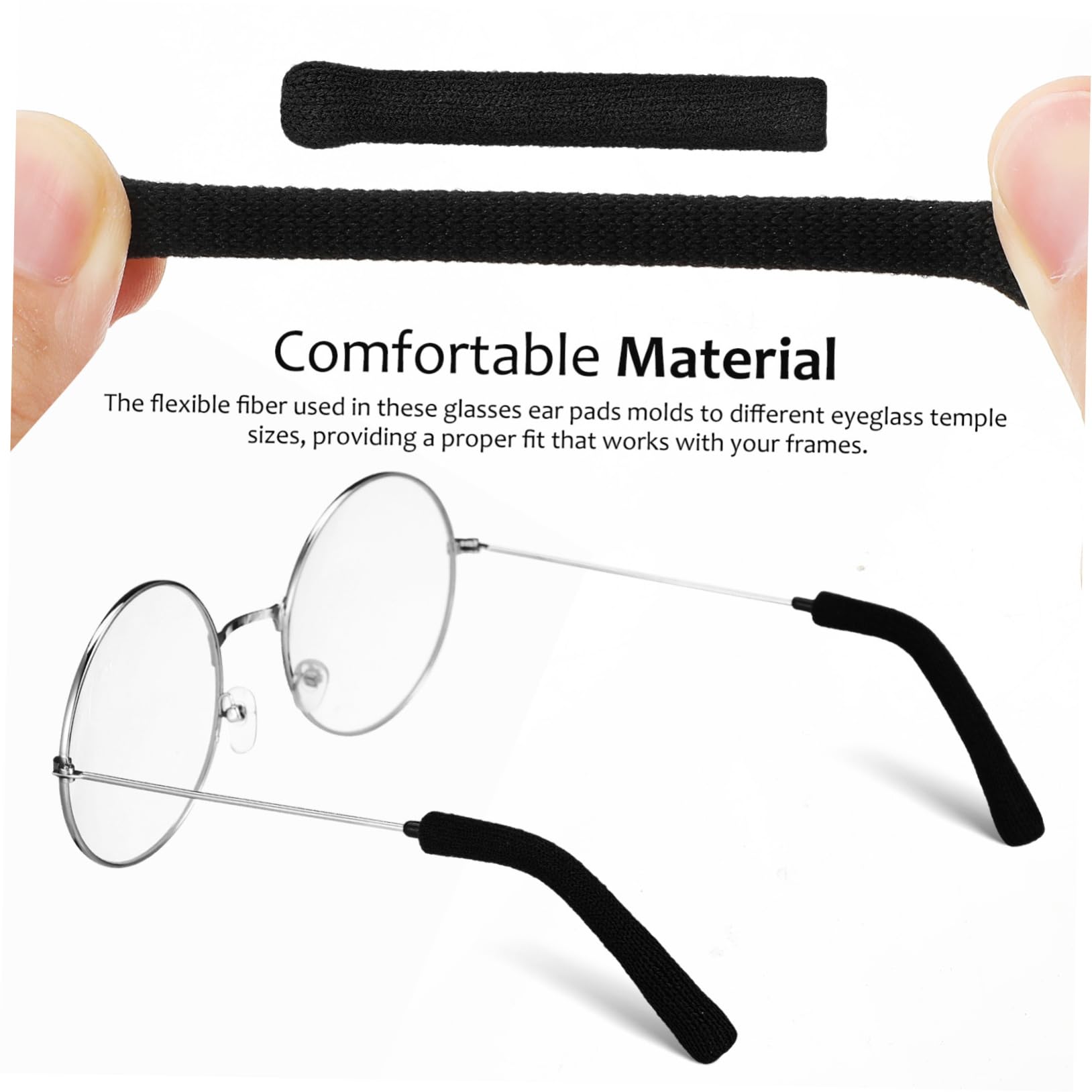 Beavorty 6 Pairs Glasses Temple Tips, Eyeglass Ear Grips & Cushions - Anti-Slip Eyewear Accessories for Comfort & Secure Fit - Perfect for Reading, Driving & Daily Wear