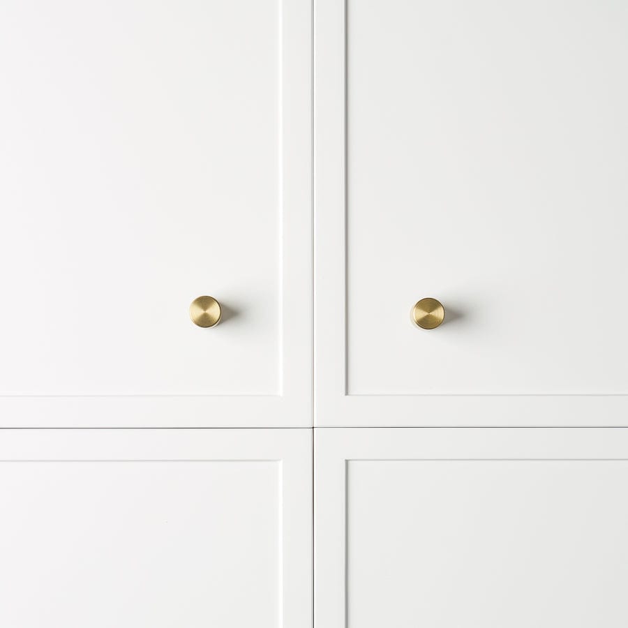 Brushed Brass Cabinet Knobs - Elegant Hardware for Kitchen, Bathroom & Furniture Drawers - Perfect for Home Renovation & DIY Projects