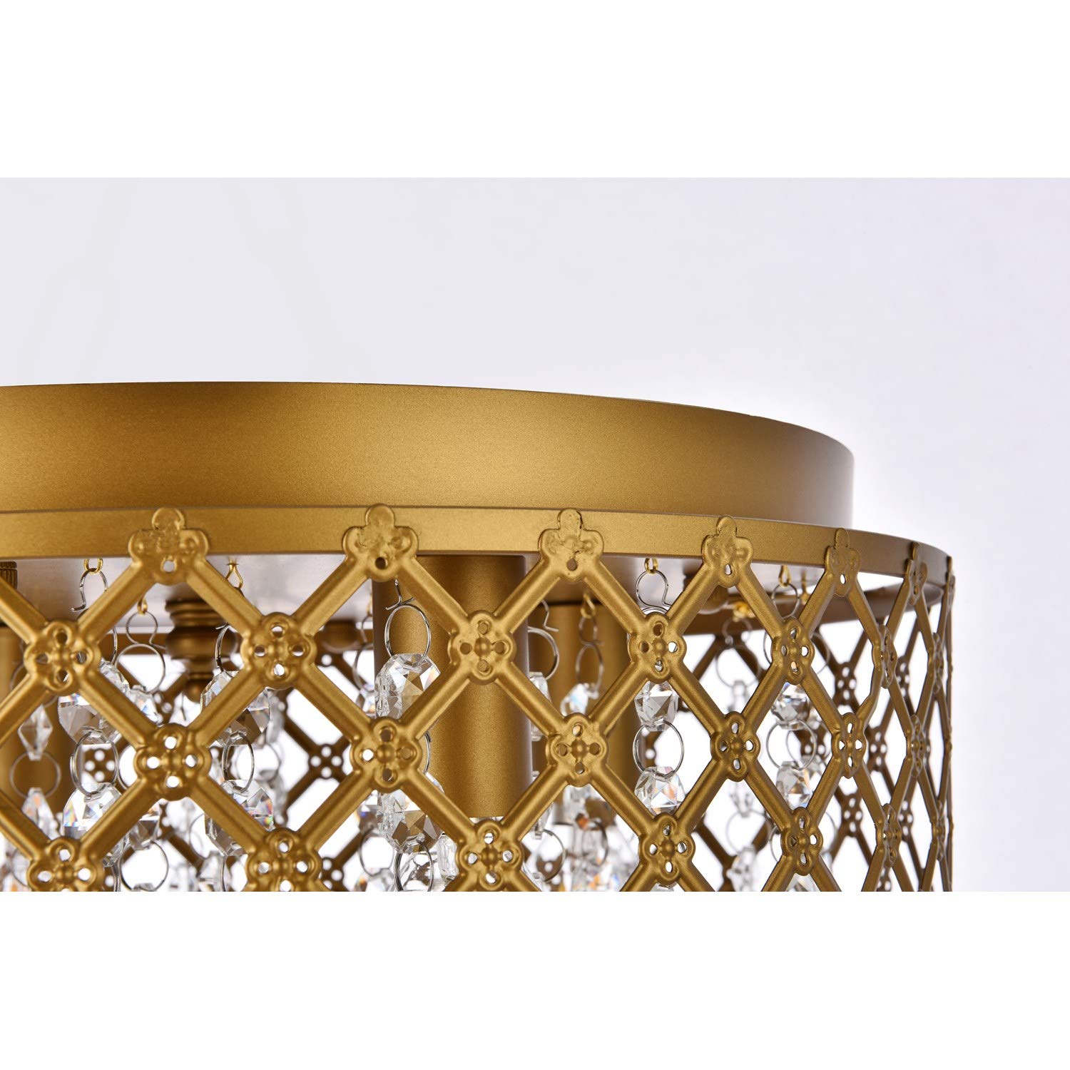 Tully 4-Light Brass Flush Mount Ceiling Fixture - Vintage Industrial Style Lighting for Bedroom, Kitchen & Hallway