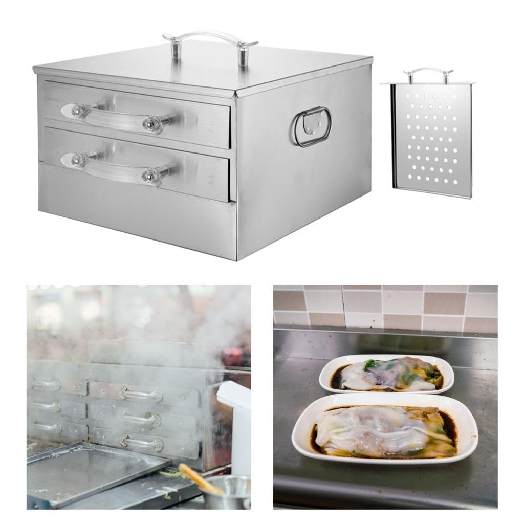 2-Layer Rice Roll Steamer Machine for Homemade Rice Noodles, Vermicelli & Buns - Perfect for Asian Cuisine, Dim Sum & Household Cooking