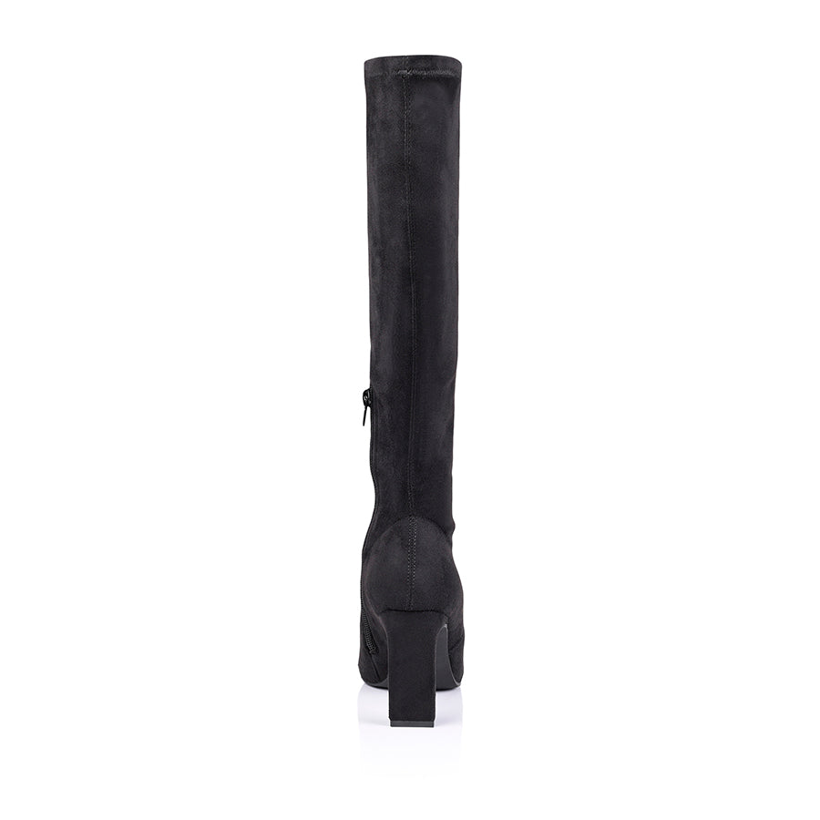 Effy Women's Knee High Boots - Black Micro Suede Fashion Boots for Fall & Winter, Comfortable & Stylish for Work, Office, and Casual Outfits