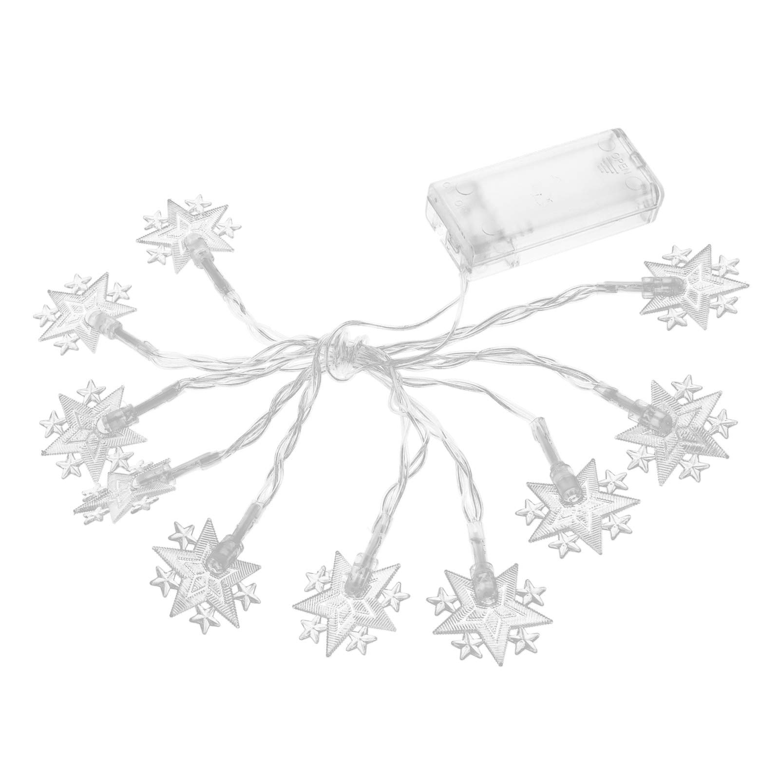 Velaurs 10 LED Fairy String Lights with 5-Pointed Stars - Waterproof Christmas Tree Lights for Indoor Outdoor Decor, Parties, Weddings, and Home Garden Decoration