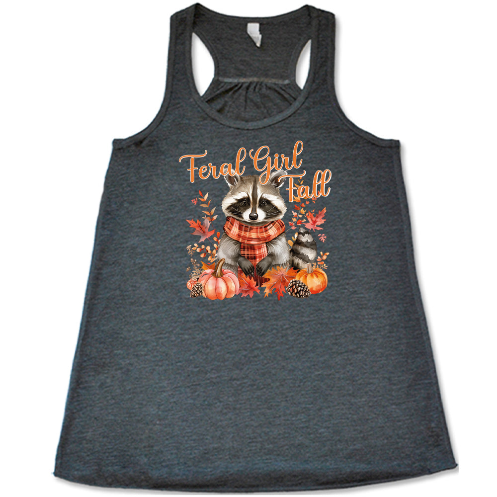 Feral Girl Fall Raccoon Graphic T-Shirt - Cute Animal Print Top for Women | Perfect for Autumn Outfits, Casual Wear & Halloween Costumes