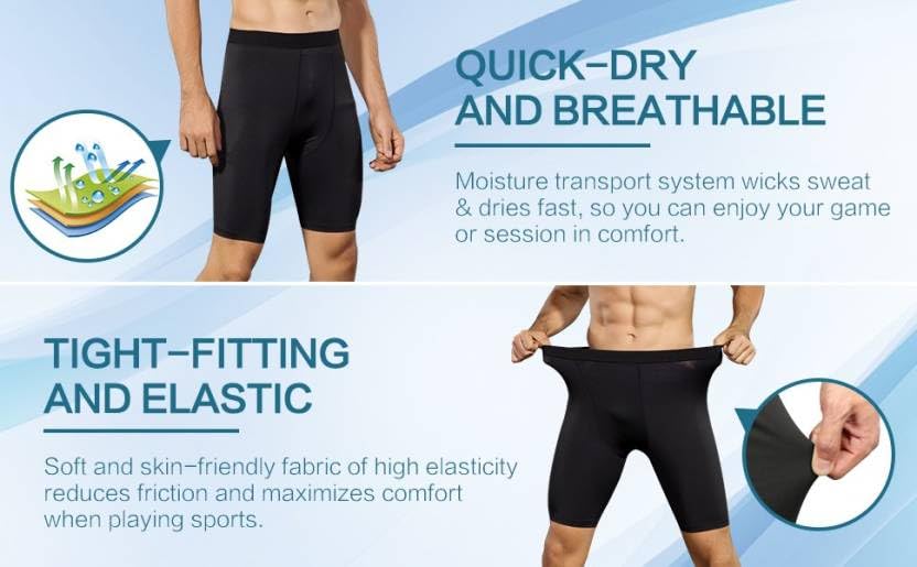 LIMEE Men's Compression Shorts with Phone Pocket - Moisture Wicking Skin Tight Workout Shorts for Gym, Running, Cycling, Basketball & Sports - Perfect for Training, Yoga & Active Lifestyle