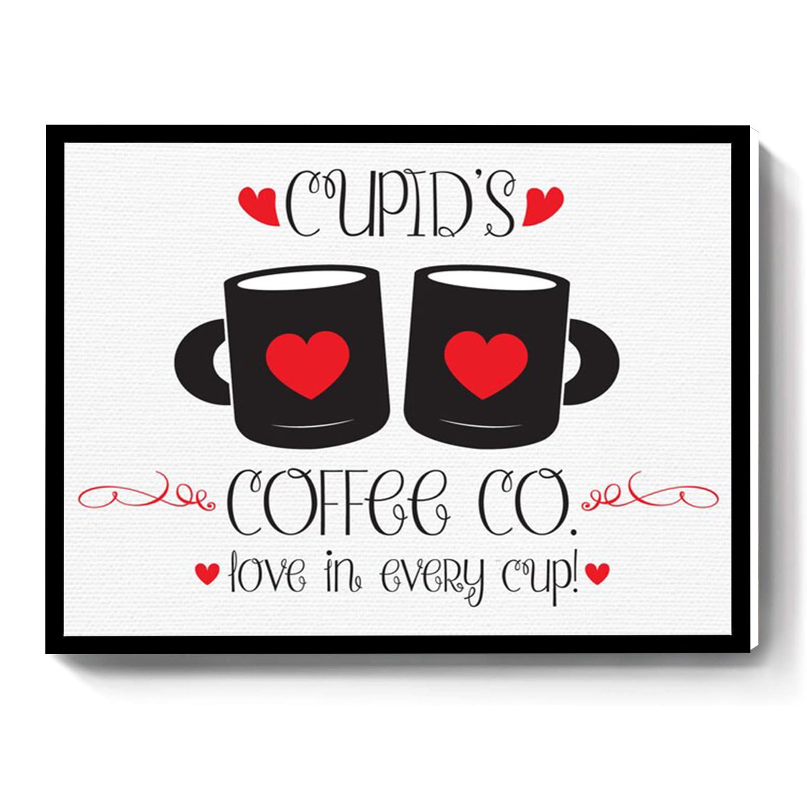 Modern Framed Canvas Wall Art - 8''x12'' Coastal & Kitchen Decor, Bathroom Art, Valentine's Day Love Signs for Couples | Perfect for Home, Bedroom & Office Decoration