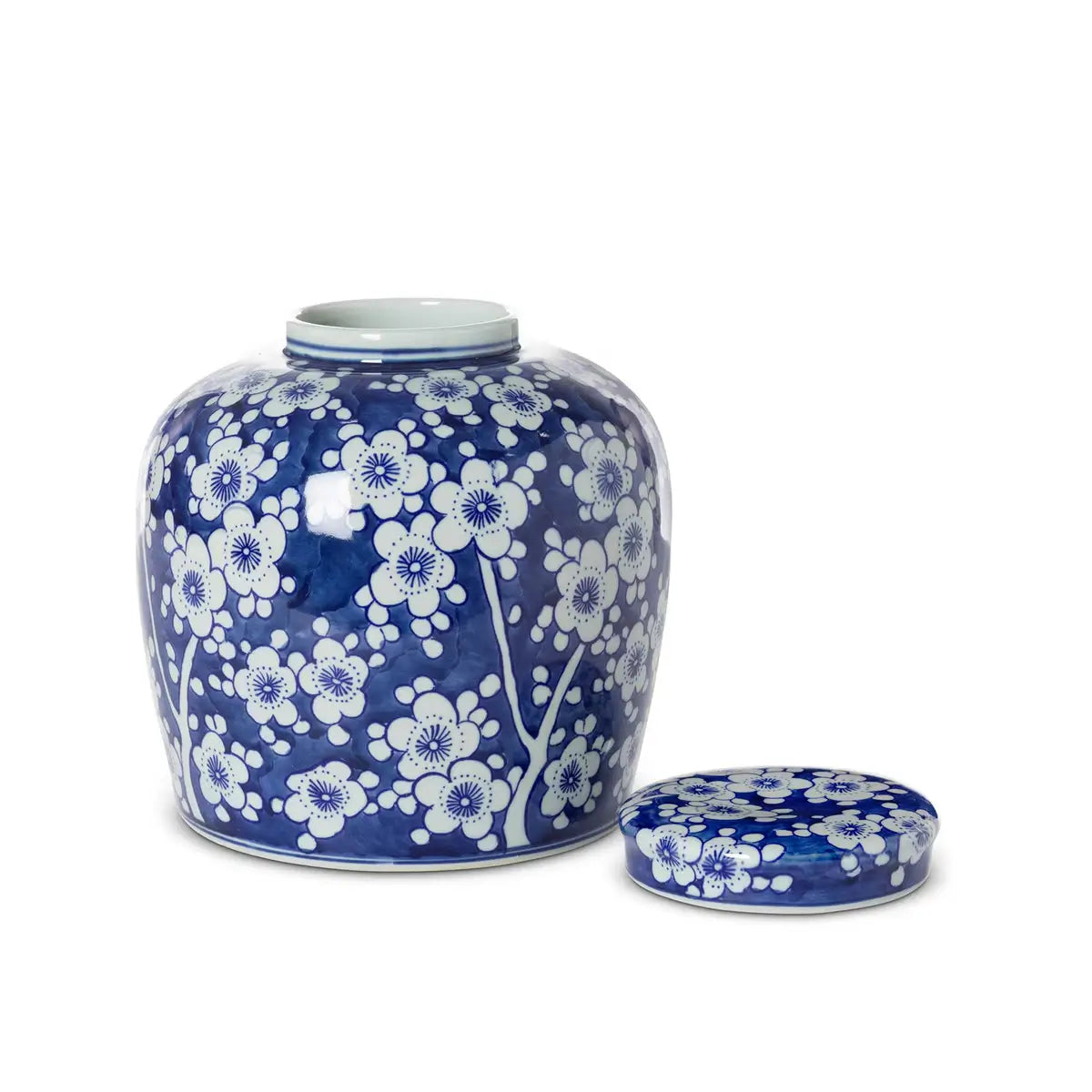 Imperial Ceramic Floral Ginger Jar - Hand-Painted Blue and White Decorative Vase for Home Decor, Wedding Centerpiece, or Luxury Gift