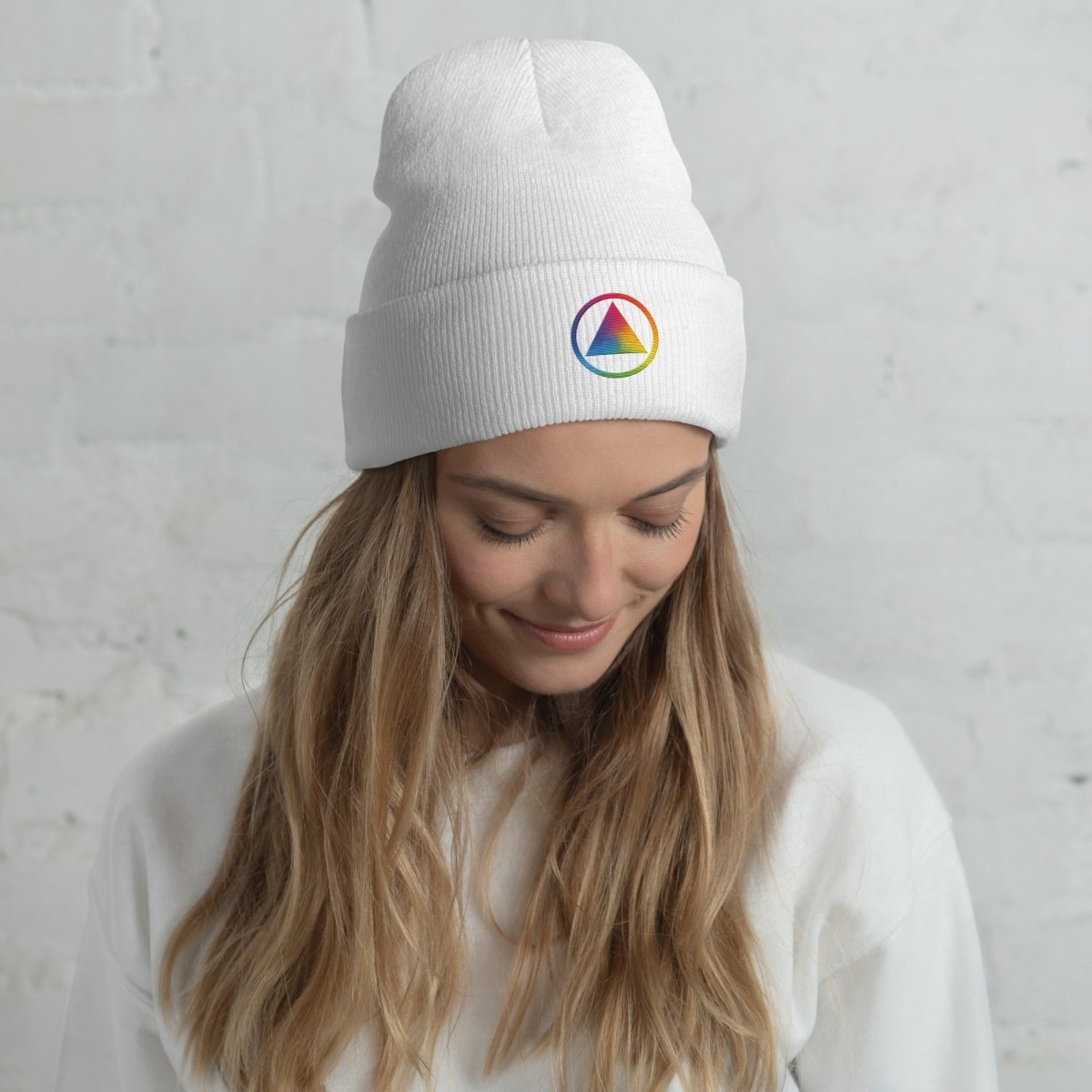 Rainbow Resilience Sobriety Symbol Beanie - Colorful Empowerment Hat for Recovery & Sobriety Support - Perfect for AA Meetings, Sober Events & Daily Inspiration