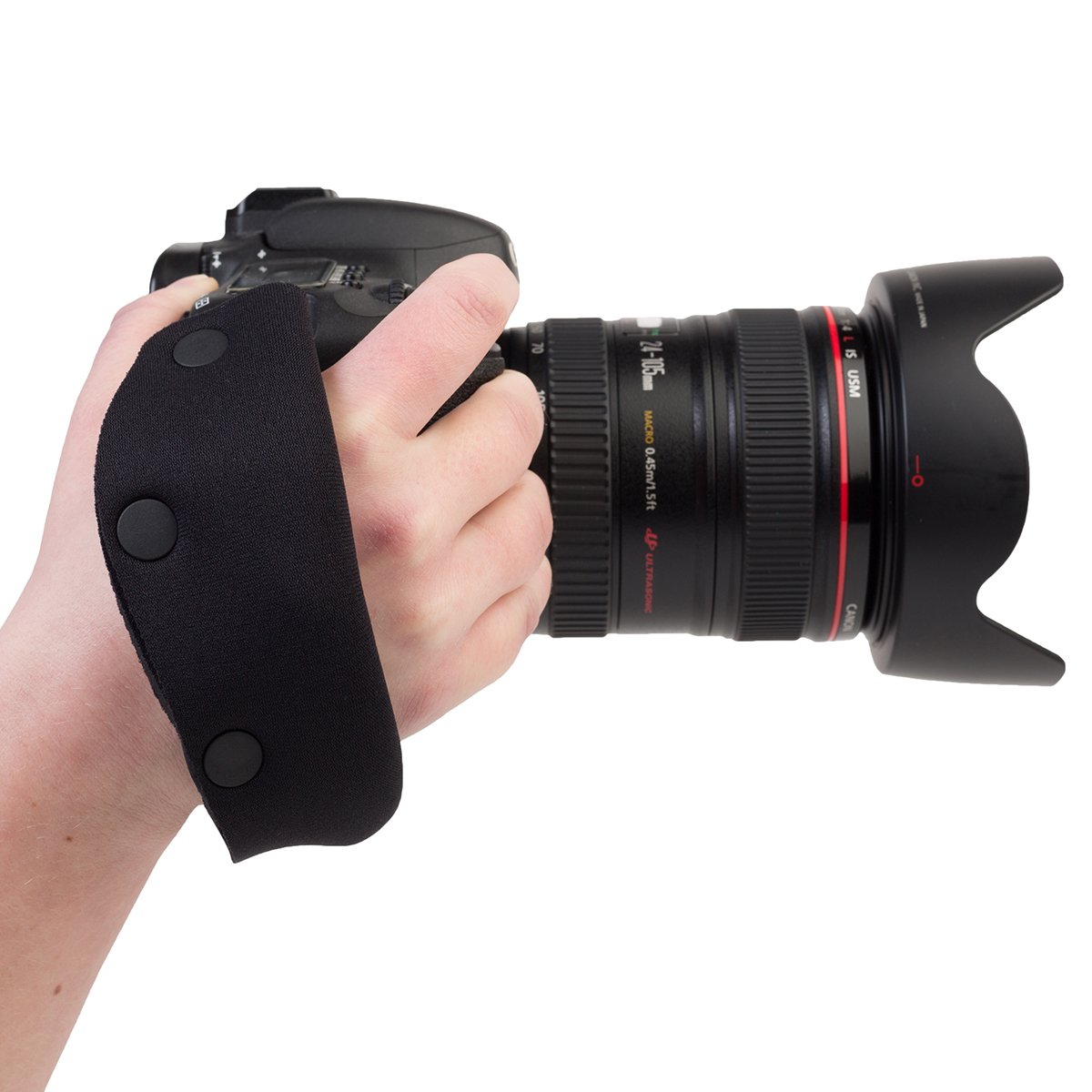 OP/TECH USA 6701232 E-Z Grip Neoprene Camera Strap (Black) - Comfortable Grip for DSLR & Mirrorless Cameras, Perfect for Travel & Outdoor Photography
