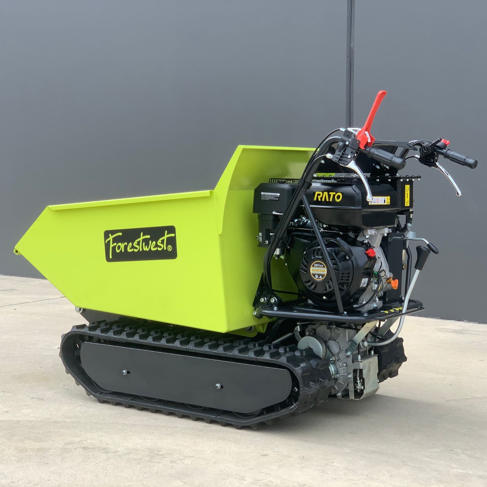 Forestwest 500KG Motorized Track Wheelbarrow with Hydraulic Lift BM11080B - Heavy Duty Construction Wheelbarrow for Landscaping, Gardening & Building Sites