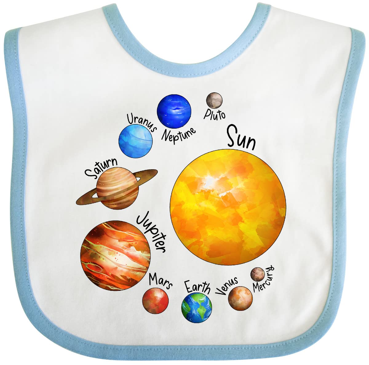 A Galactic Adventure with Inktastic Sun and Planets Baby Bib