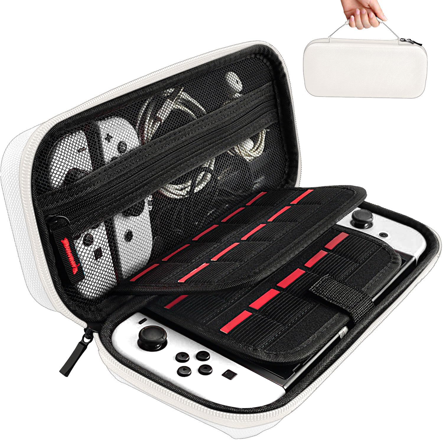 Premium Hard Shell Travel Carrying Case for Nintendo Switch & Switch OLED - Protective Pouch with 20 Game Cartridge Slots for Console & Accessories | Perfect for Gaming On-The-Go, Travel Protection & Organized Storage