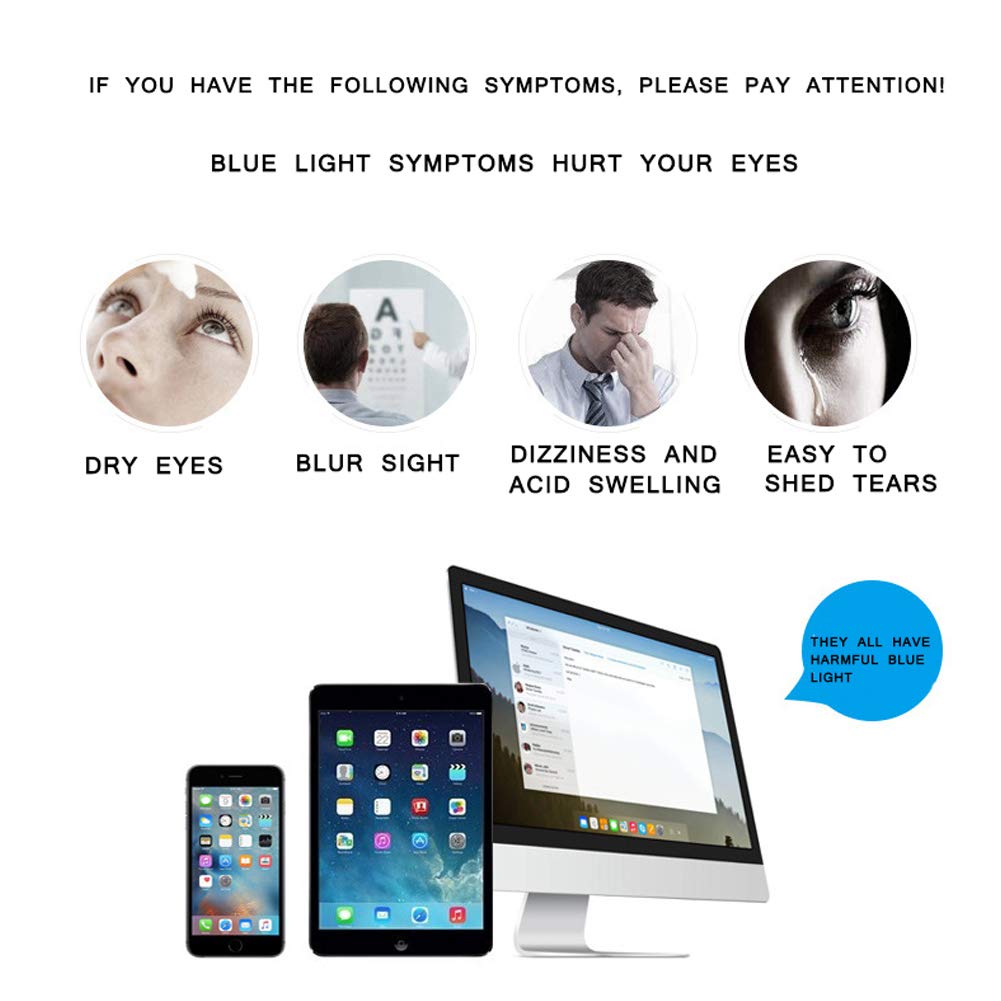 Blue Light Blocking Glasses for Computer & Gaming - MYSNKU Square Lightweight Anti Blue Ray Eyewear (Bright Black) - Reduce Eye Strain for Work, Study & Screen Time