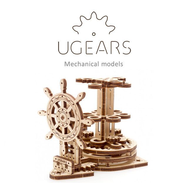 UGears Wooden Wheel Organizer & Pen Holder - 3D Puzzle Mechanical Desk Organizer for Office, School, Workshop | Perfect for Pencils, Markers, Tools Storage & DIY Gift Idea