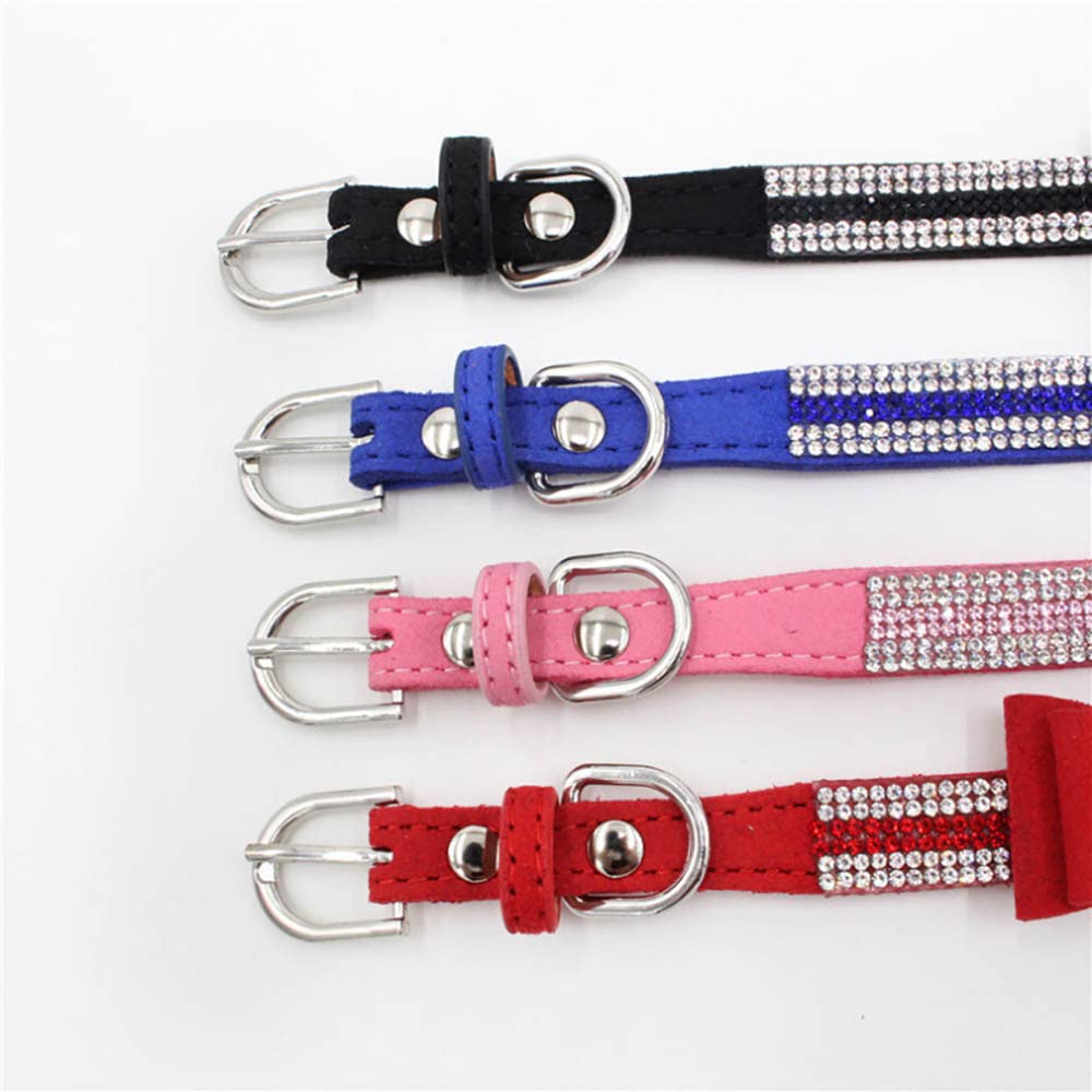 Sparkling Rhinestone Dog Collar for Small Dogs - XS Pink Bling Collar with Crystals for Puppies, Female Dogs & Cats | Stylish Pet Accessory for Daily Walks, Parties & Photo Shoots