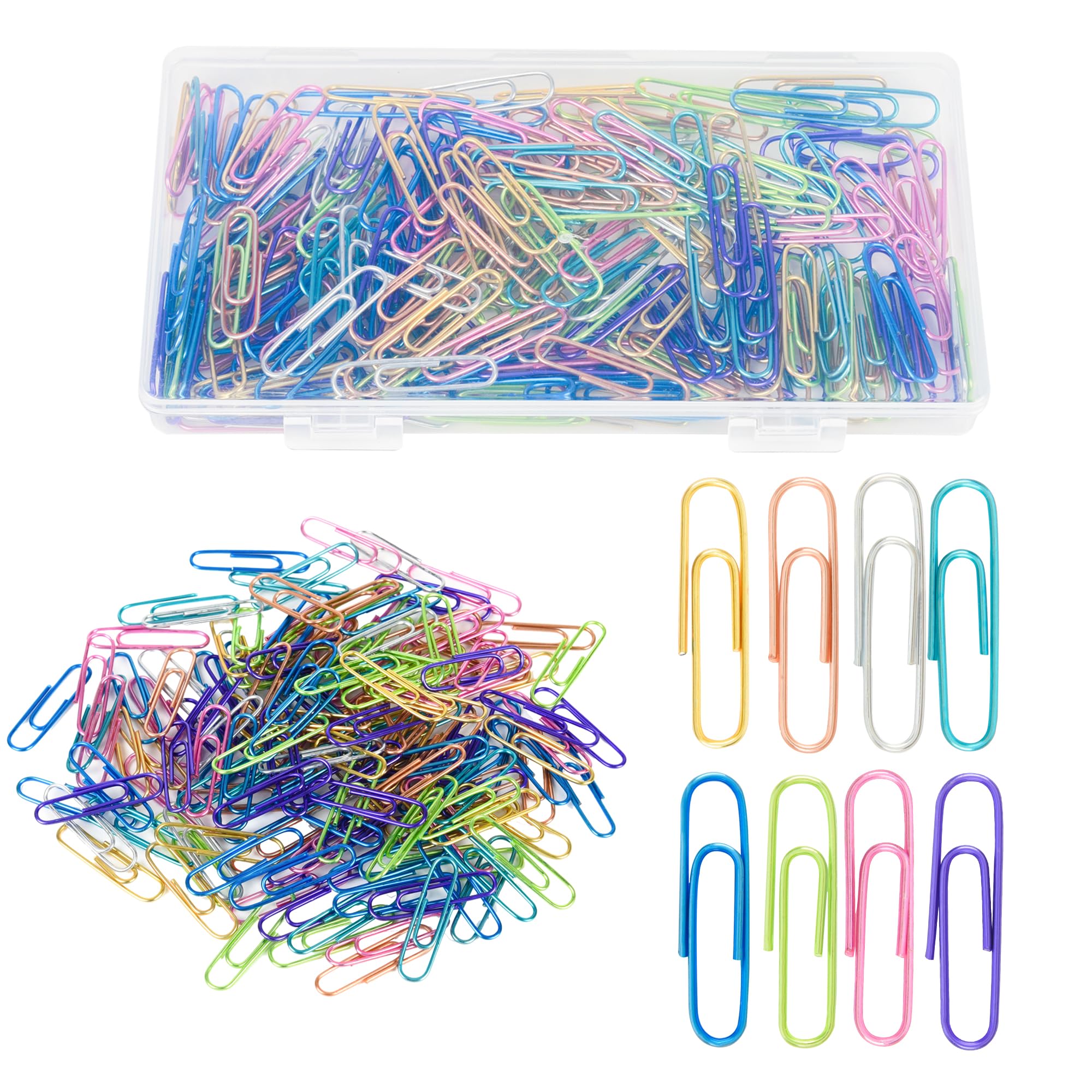 Deoot 200-Piece Colorful Coated Paper Clips Set - Medium Size Smooth & Durable Office Supplies for Organizing Documents, School Projects, Home Filing | Perfect for Office, School & Personal Organization