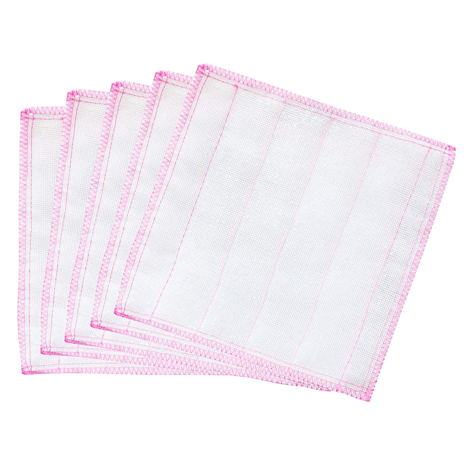 Premium Cotton Kitchen Towels - Super Absorbent, Reusable & Machine Washable Dish Cloths for Cooking, Cleaning & Drying (Set of 12, Pink & Black) - Ideal for Daily Kitchen Use, Dish Drying & Countertop Cleaning
