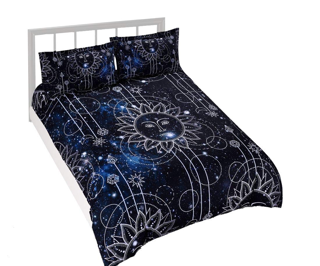 Zegoo Galaxy Nebula Stars Space Duvet Cover King Size - Bohemian Indian Hippie Bedding Set for Cosmic Themed Bedroom Decor | Perfect for Hippie Lovers, Astronomy Enthusiasts & Unique Home Styling