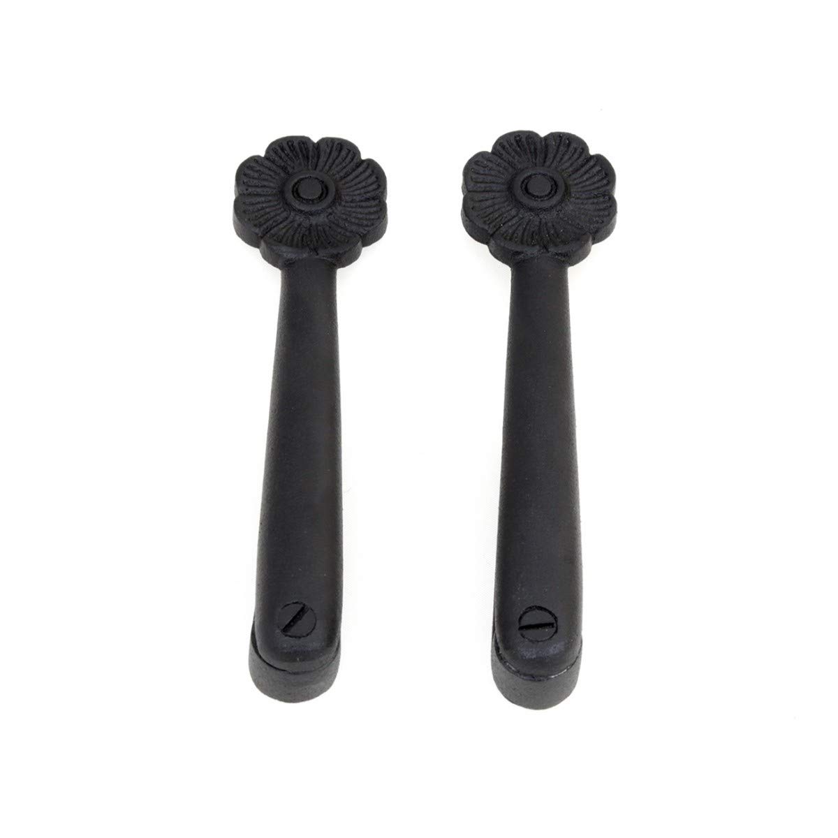 Black Stair Carpet Runner Holder Clips - 13 Pack with Mounting Hardware | Decorative Floral Design | 5 Inch Solid Aluminum with Powder Coat Finish | Perfect for Staircase Safety & Home Decor