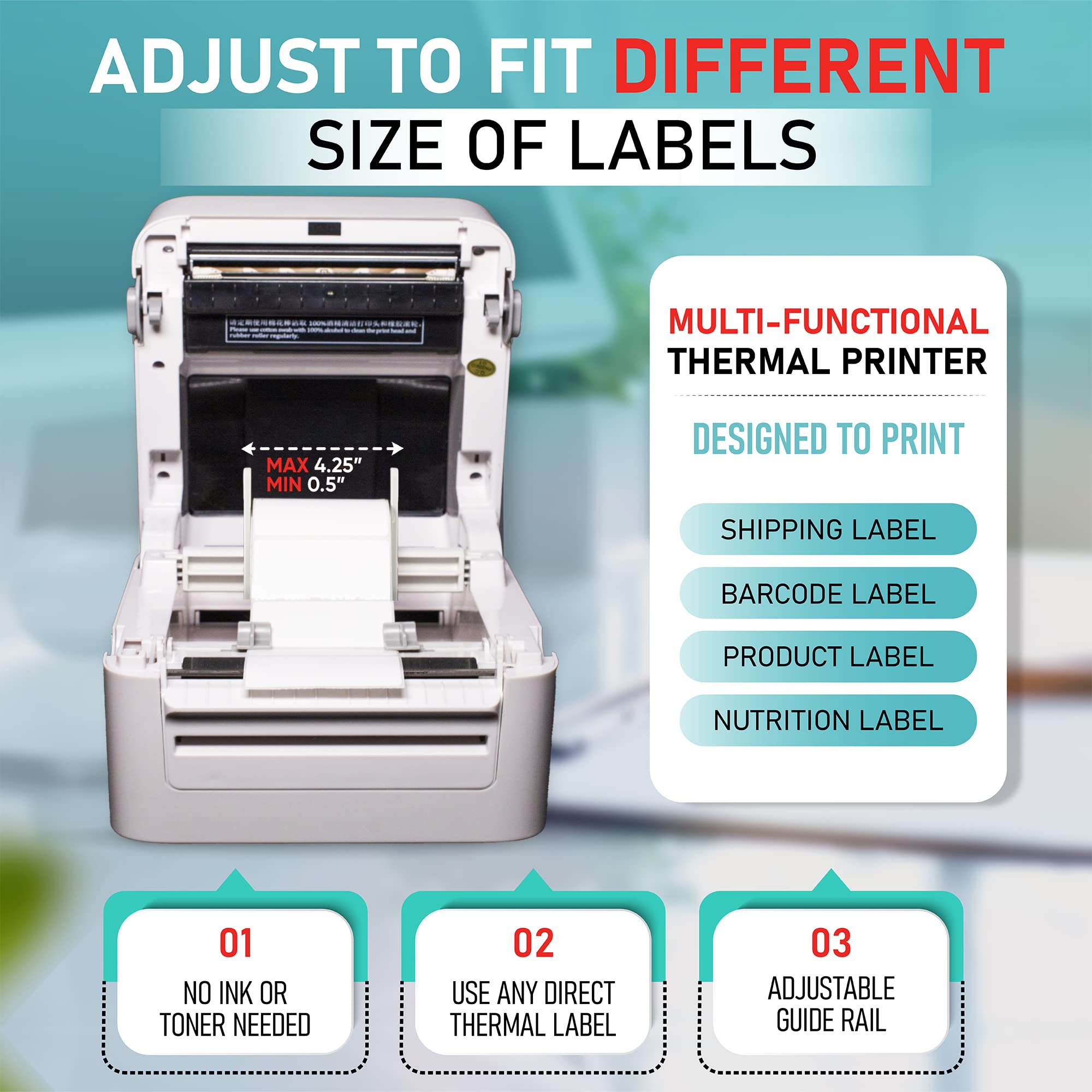 2054K-AP Auto Peel Shipping Label Printer - Automatic Label Separation for UPS, USPS, FedEx | Wireless Bluetooth & USB Connectivity for Windows, Mac, Chromebook | Ideal for E-commerce, Small Business & Home Shipping Needs