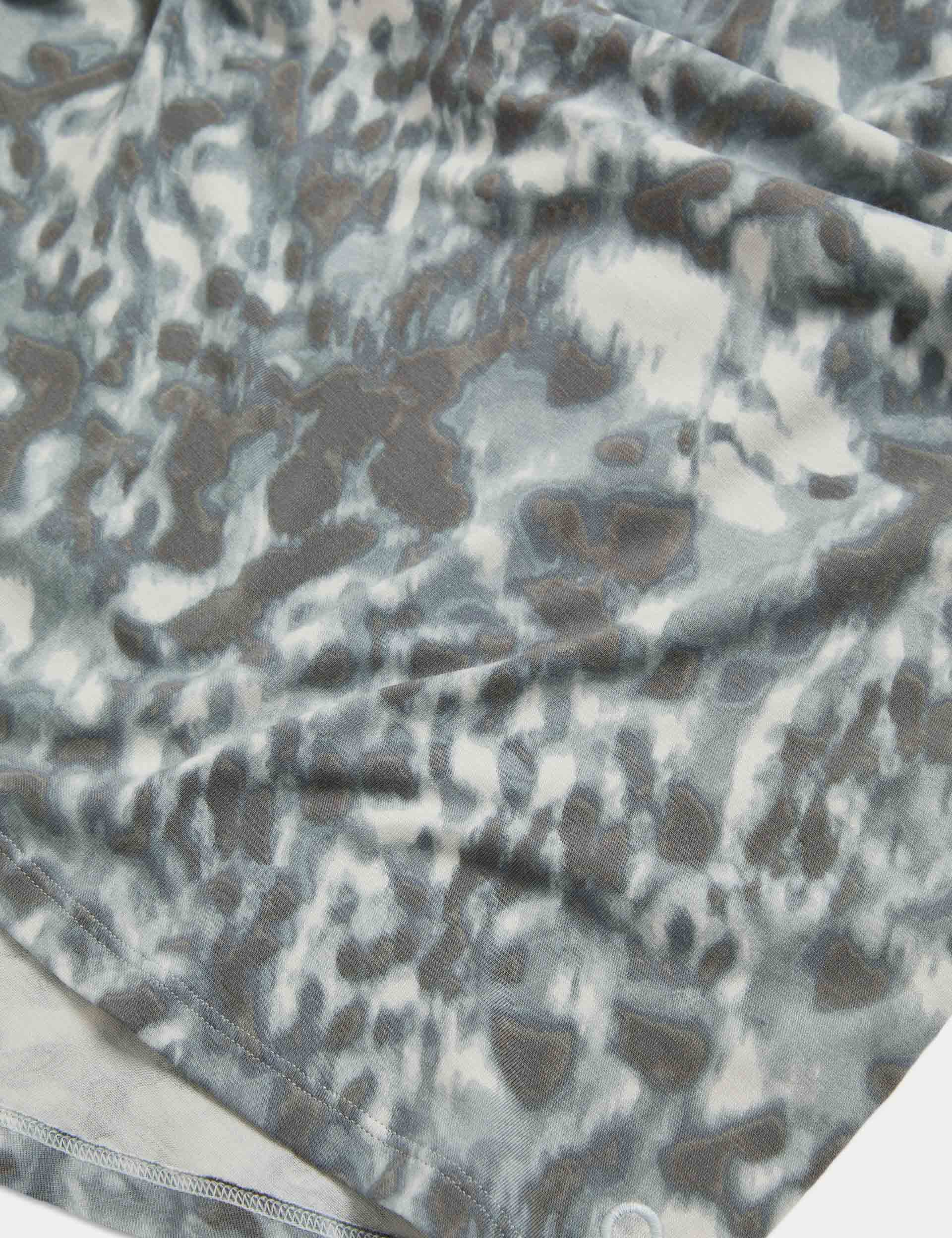 Modal Blend Printed Tie Back Relaxed Vest Top for Women - Soft Grey Mix | Casual Summer Wear, Beach Cover-Up, Lounge Outfit